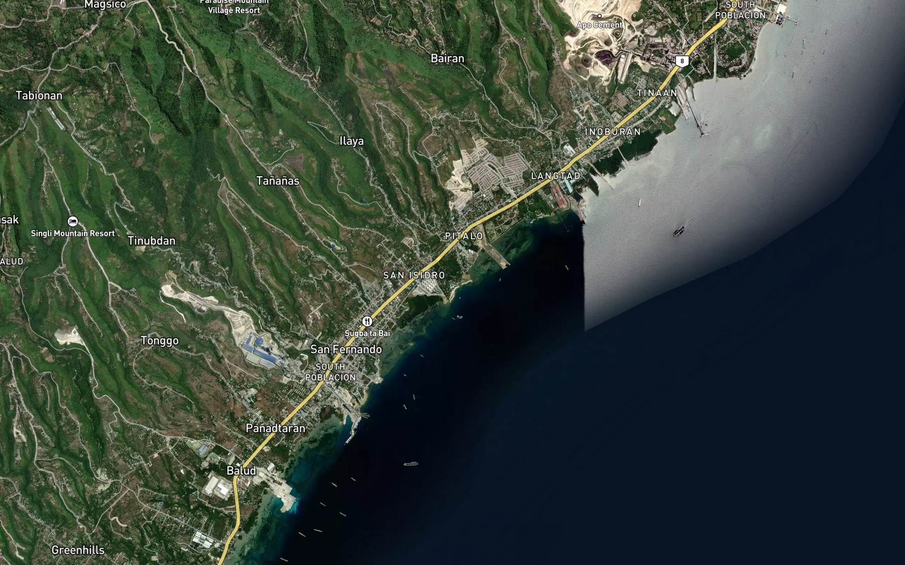 Satellite map of the San Isidro River