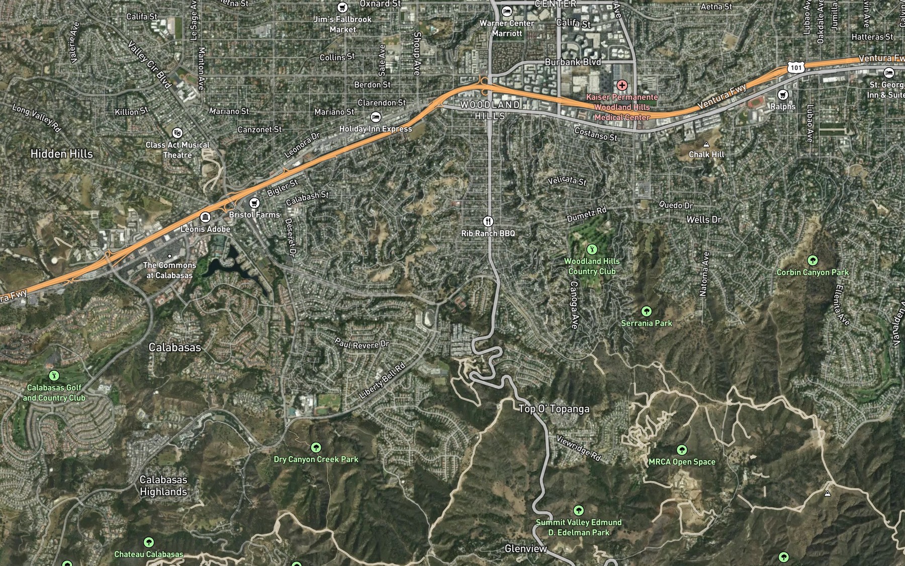 Satellite map of the Girard Reservoir
