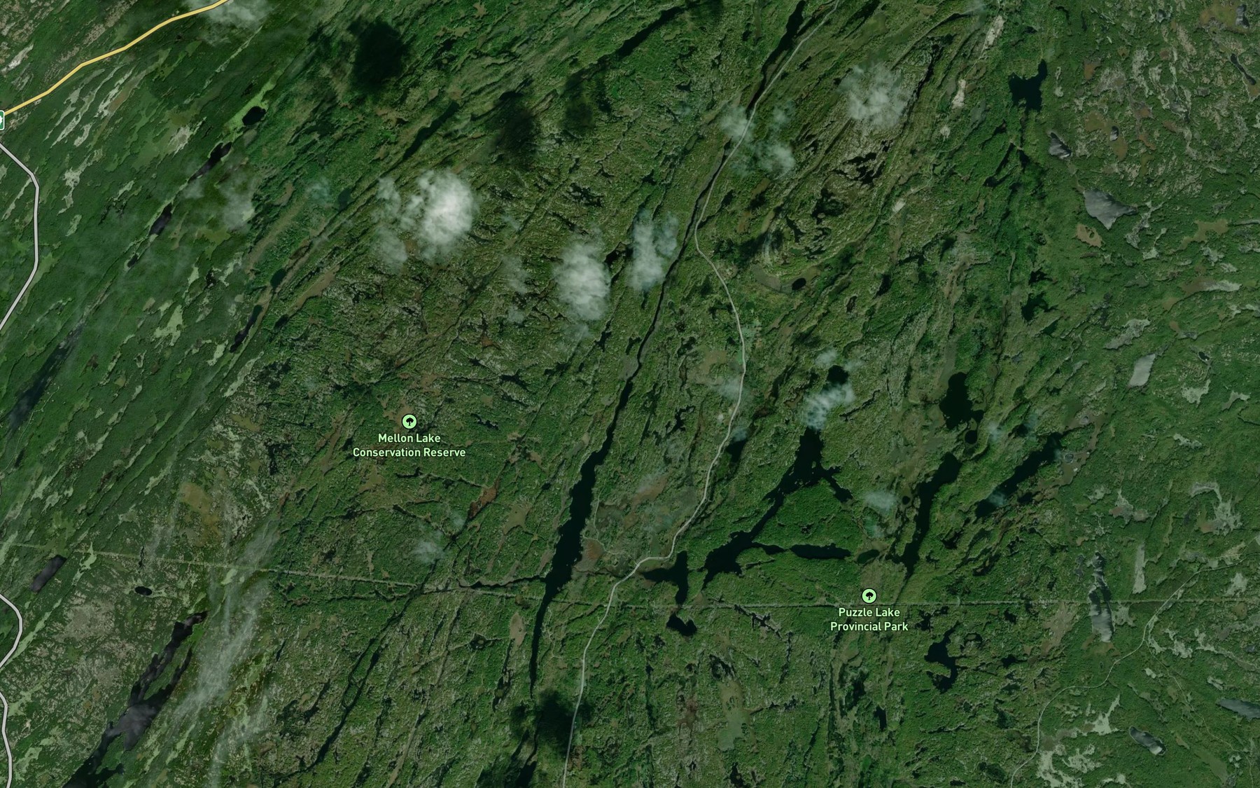 Satellite map of the Crotch Lake