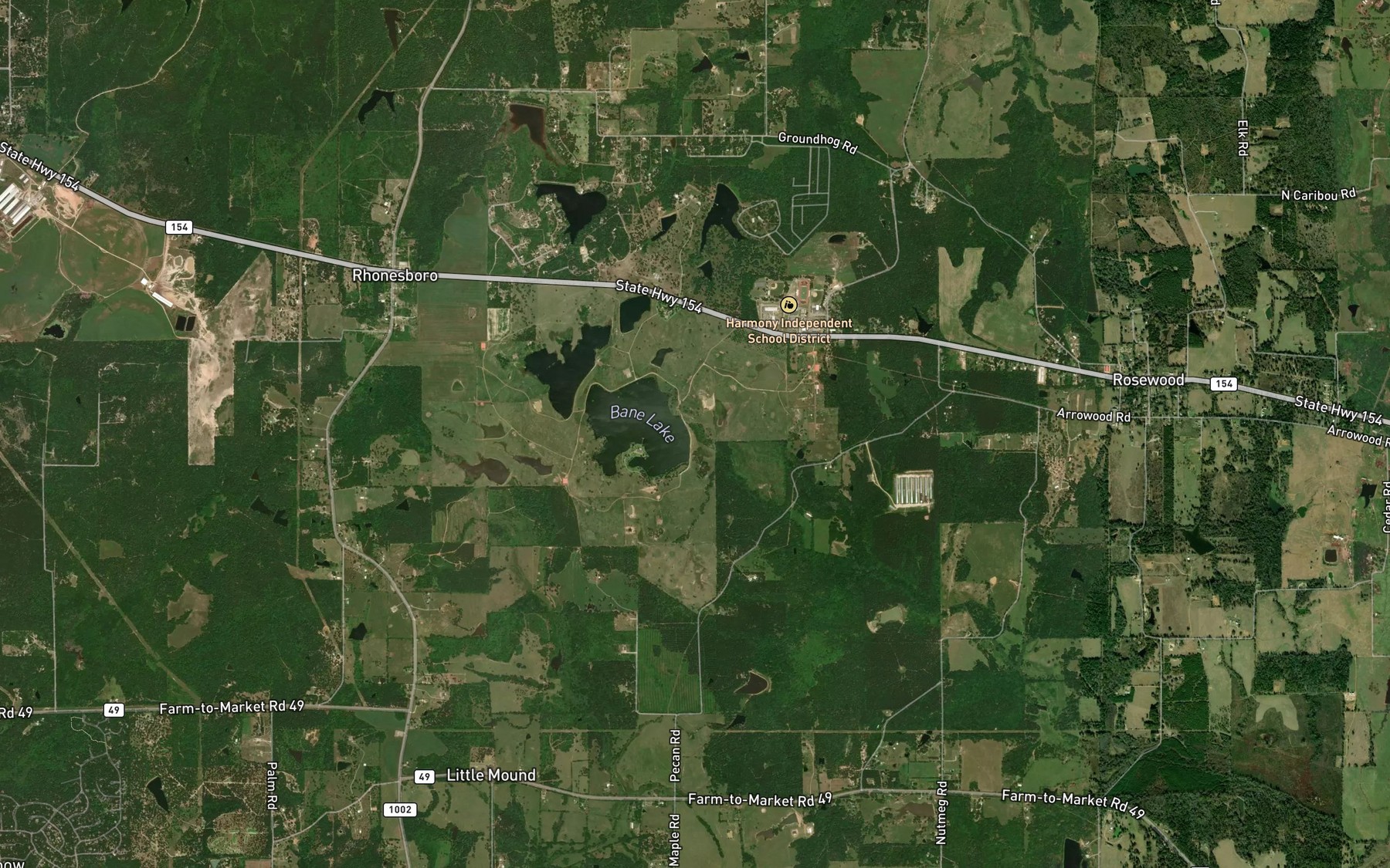Satellite map of the Bane Lake