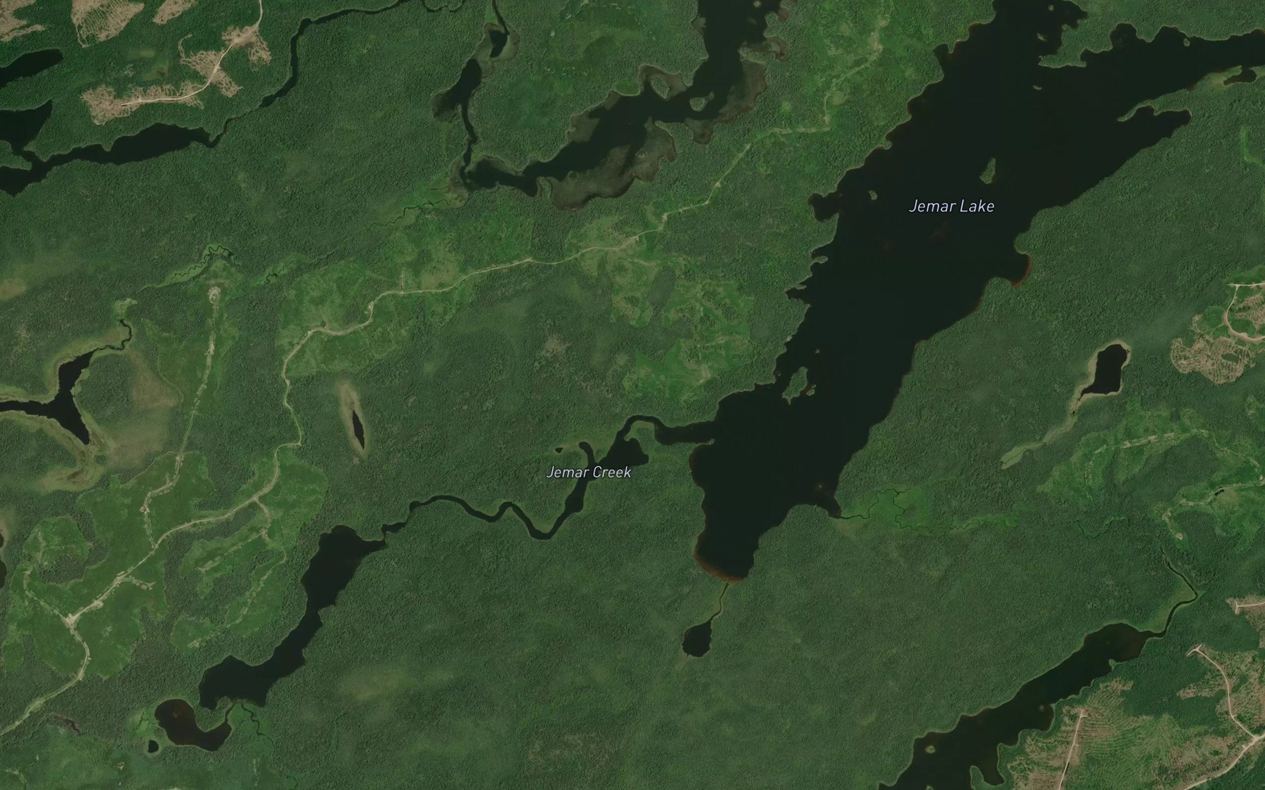 Satellite map of the Longstreth Creek
