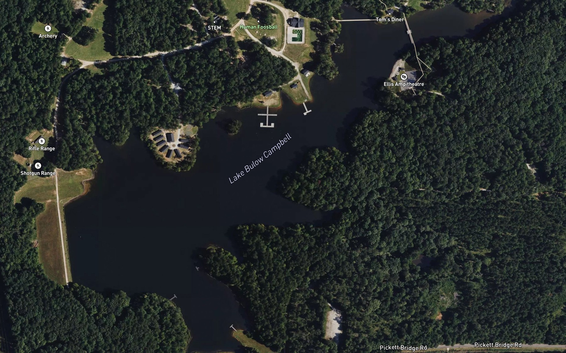 Satellite map of the Lake Bulow Campbell