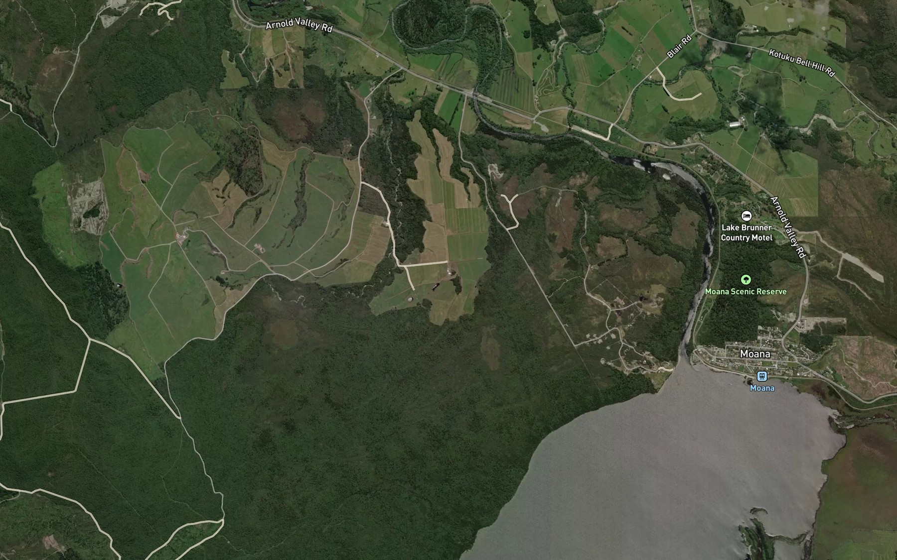 Satellite map of the Taipo Creek