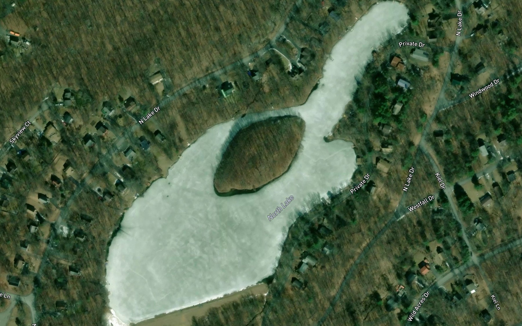 Satellite map of the North Lake