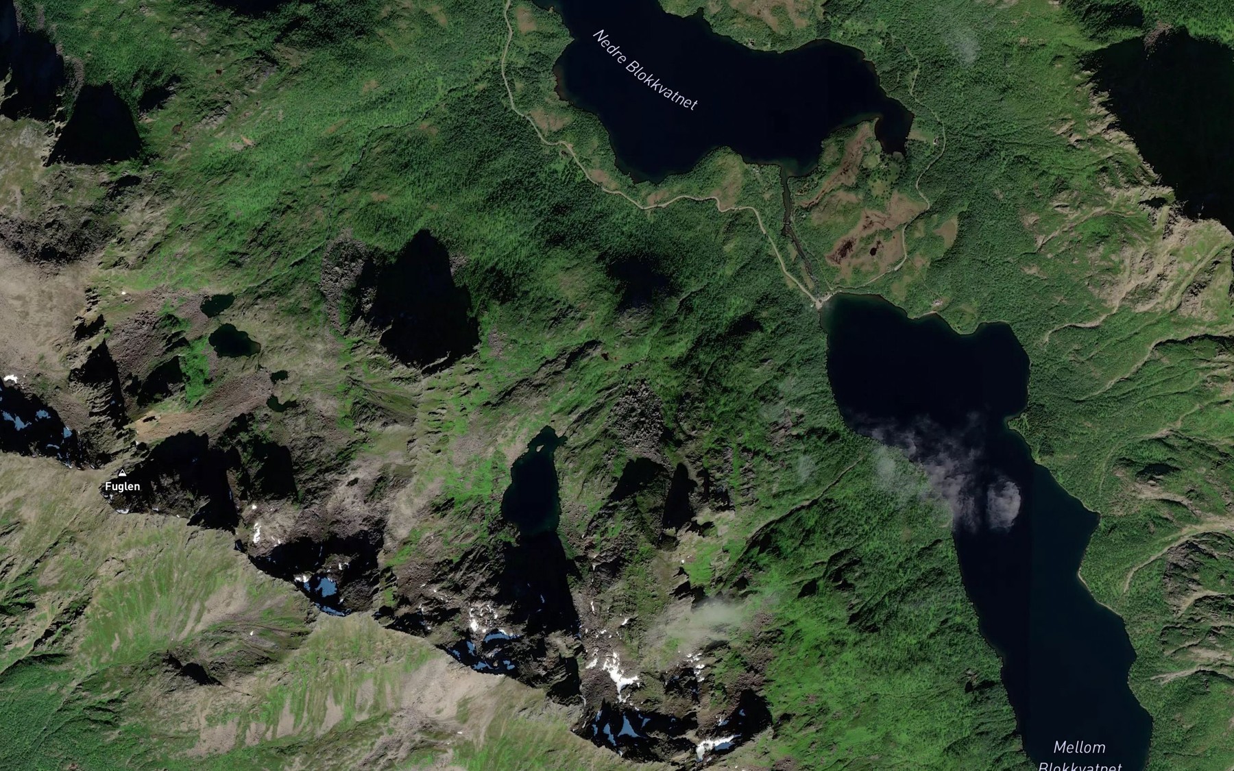 Satellite map of the Svartdalselva
