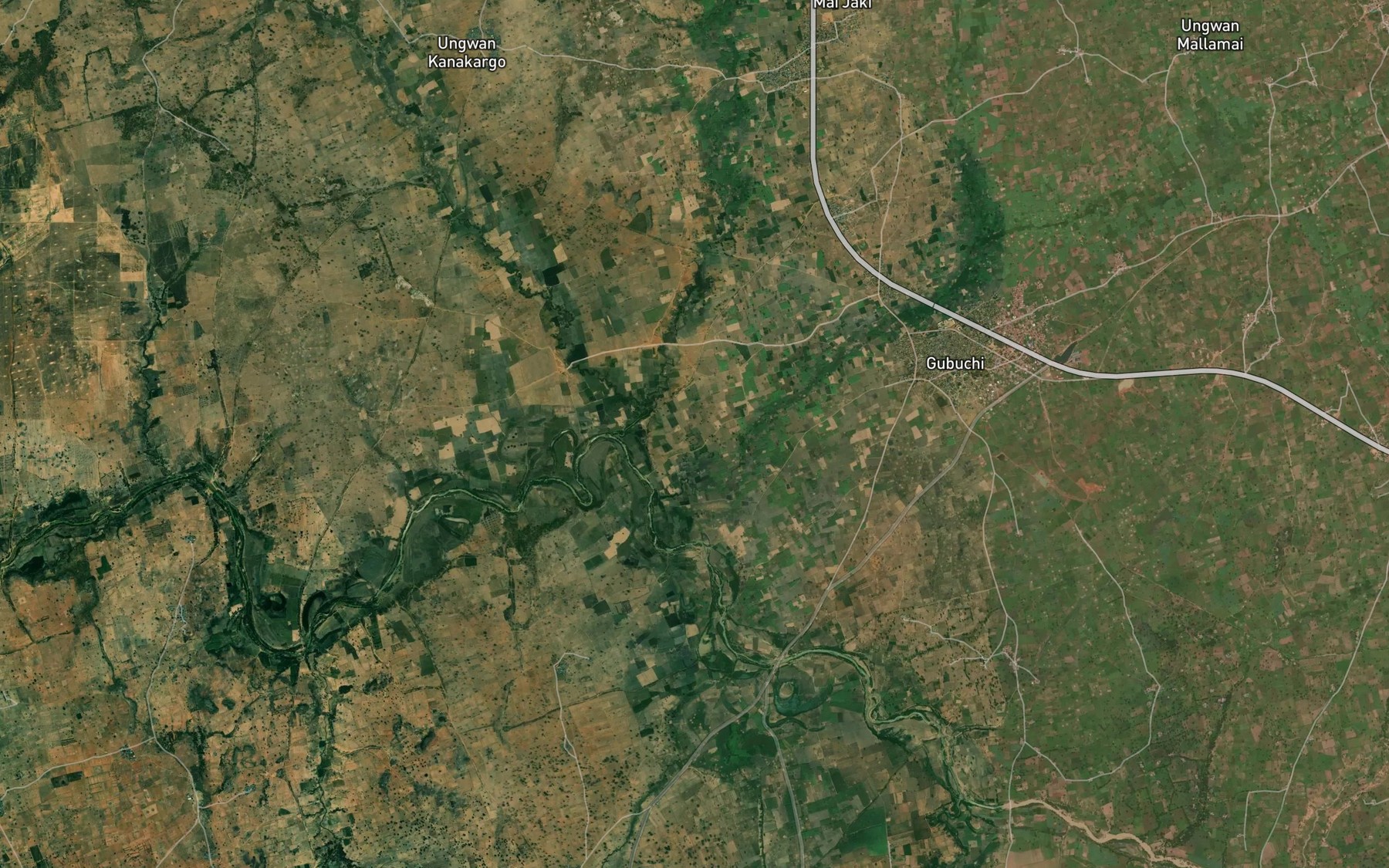 Satellite map of the River Waga