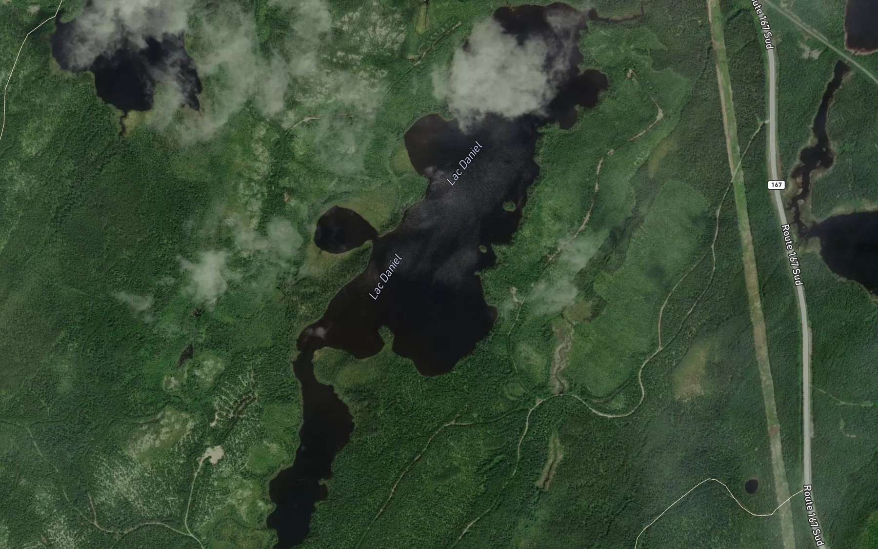 Satellite map of the Lac Daniel