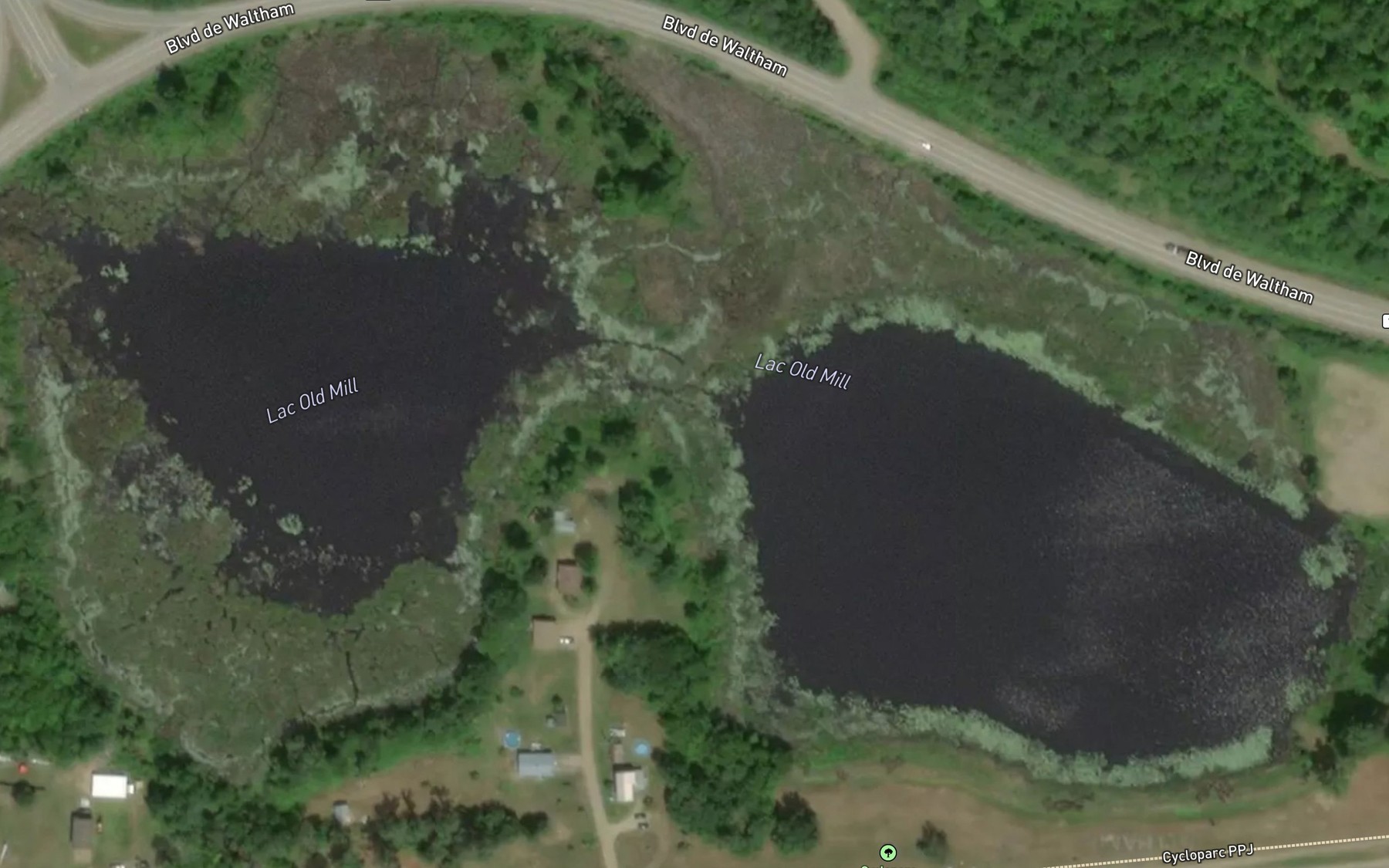 Satellite map of the Lac Old Mill