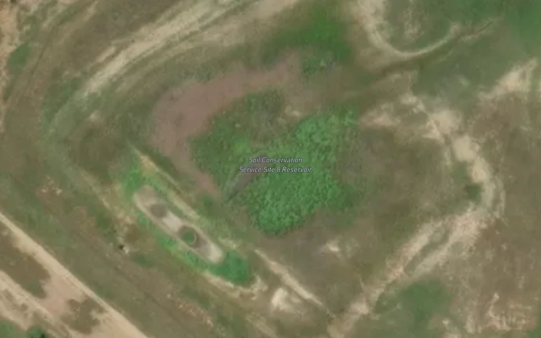 Satellite map of the Soil Conservation Service Site 8 Reservoir