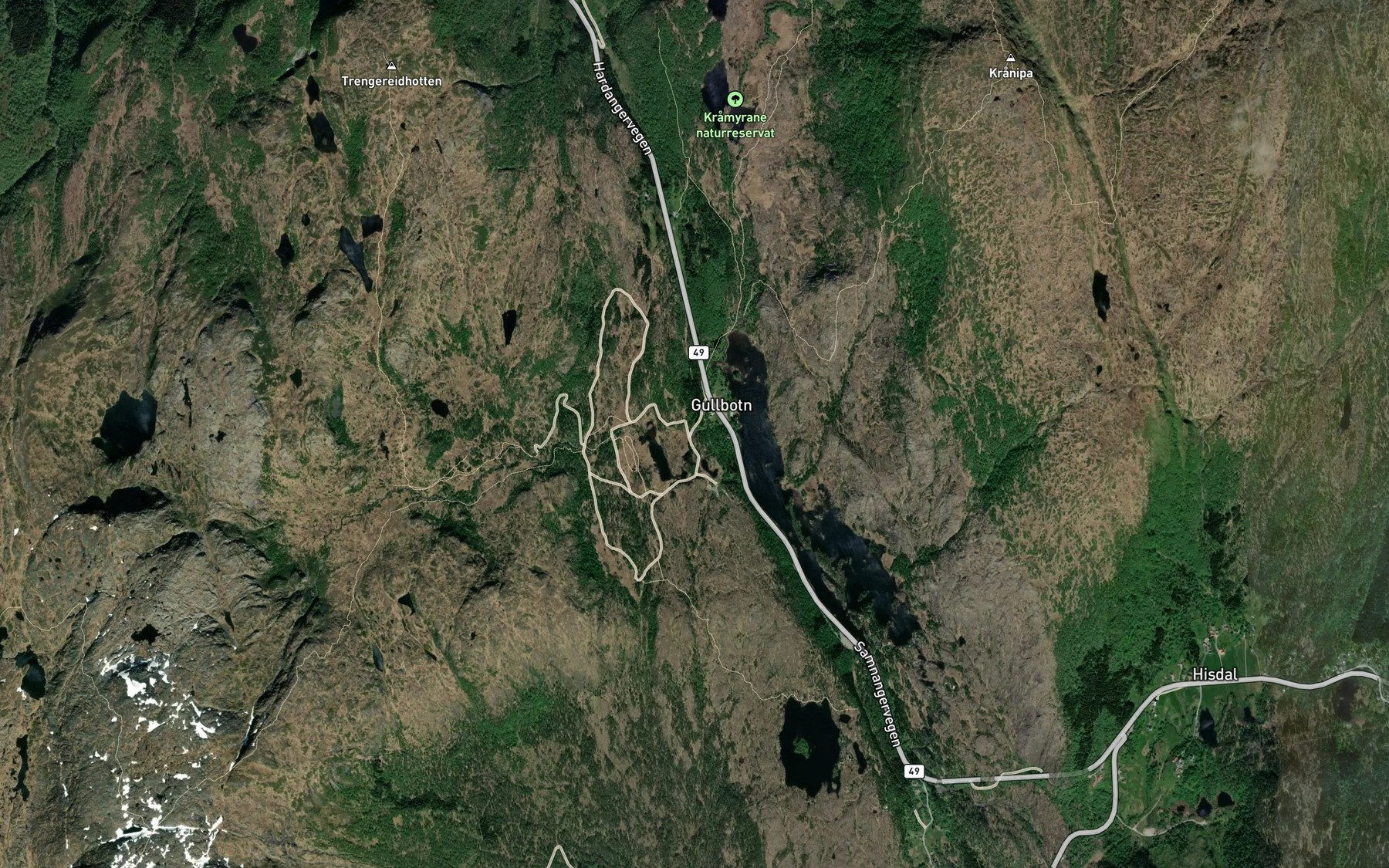 Satellite map of the Kvernafossen
