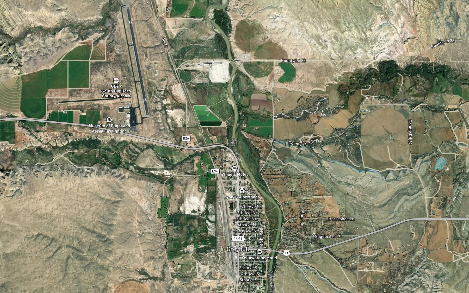 Satellite map of the Dry Creek