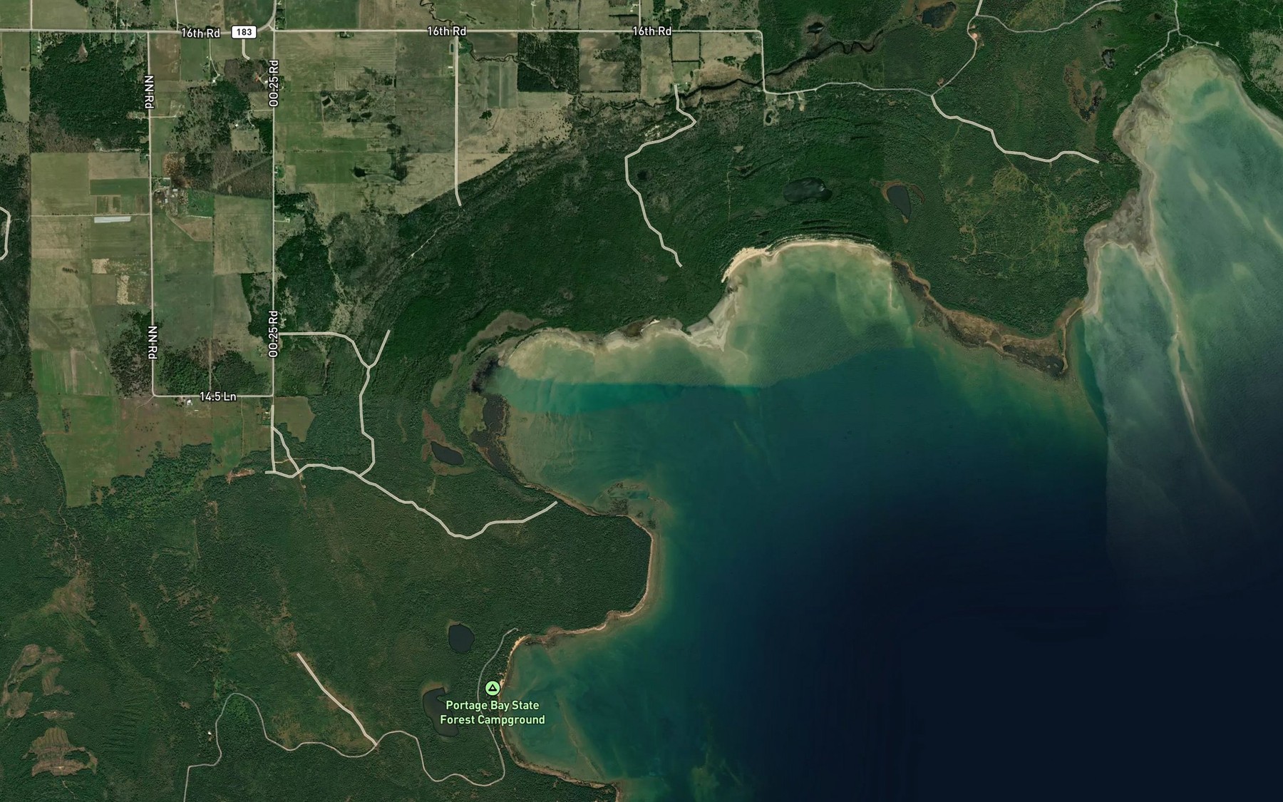 Satellite map of the Portage Bay