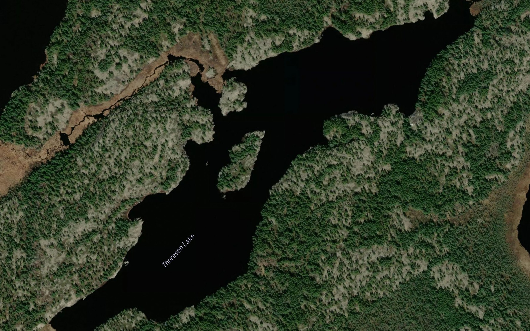 Satellite map of the Thoresen Lake