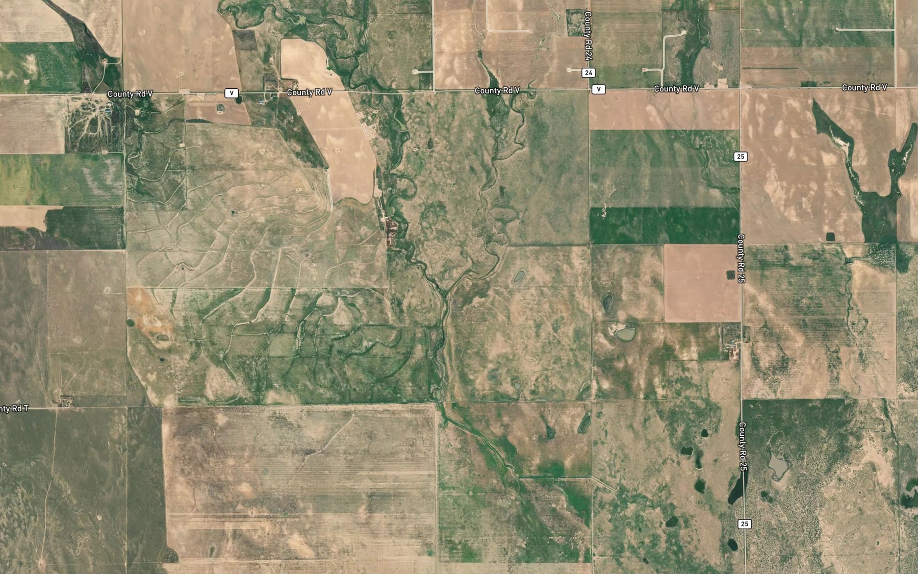 Satellite map of the Little Spring Creek