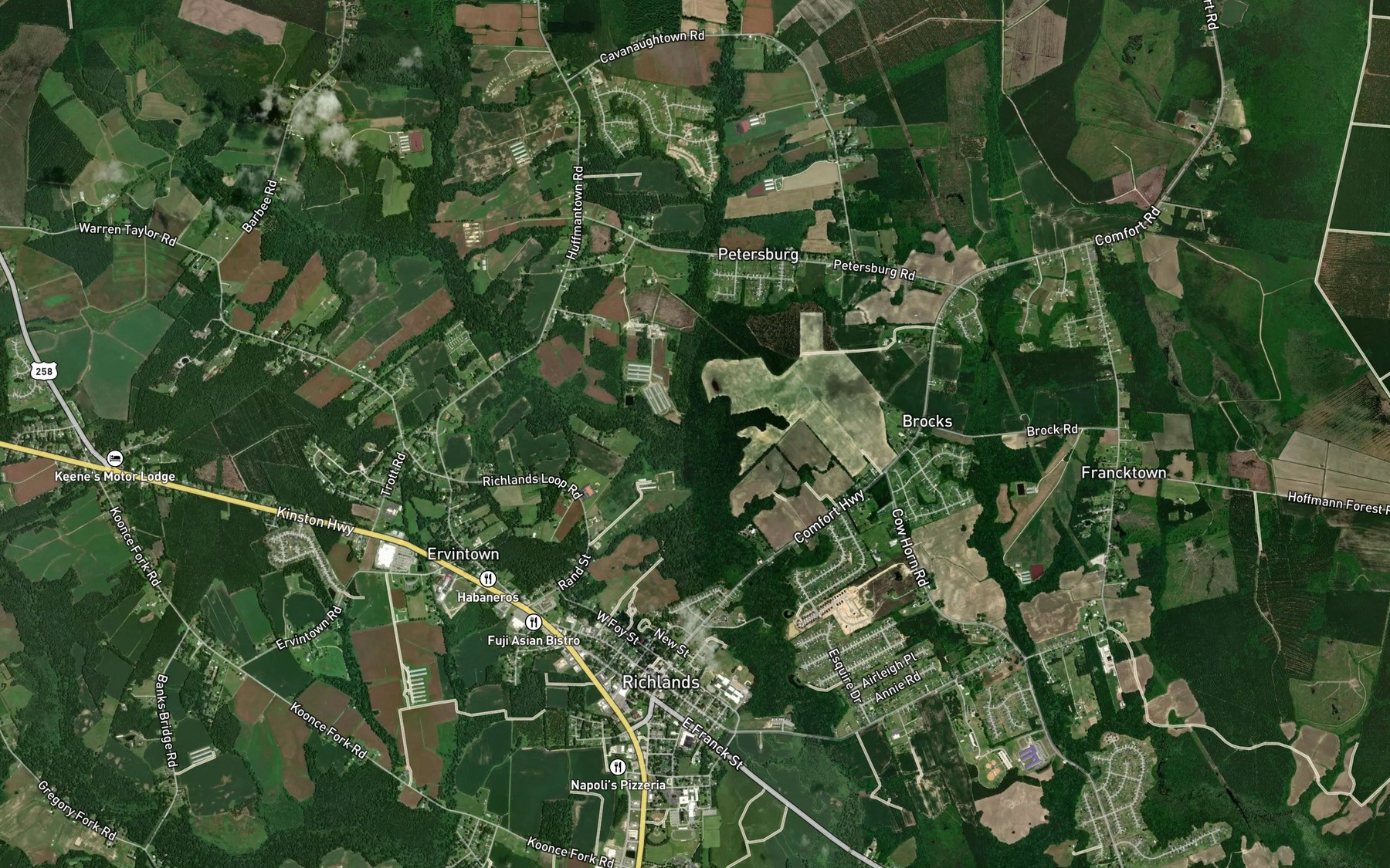 Satellite map of the Mill Swamp