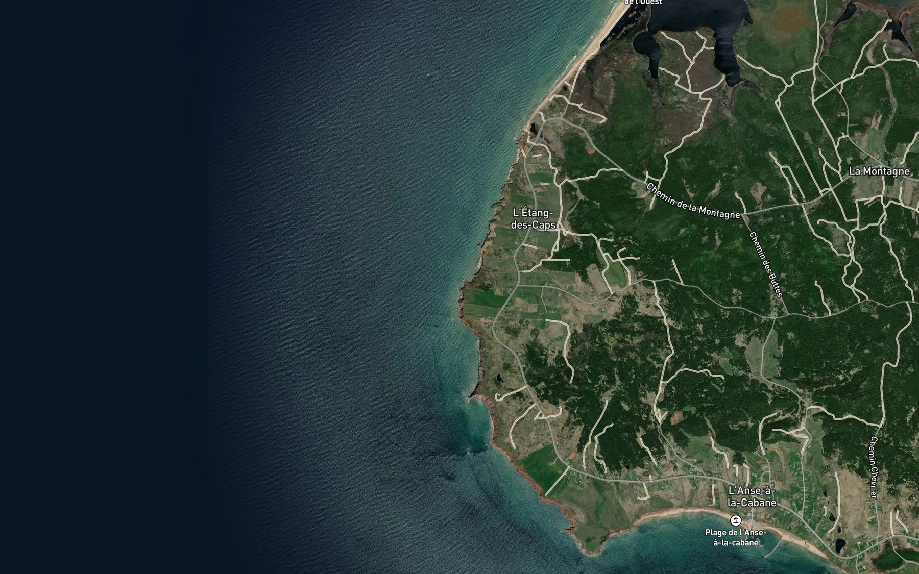 Satellite map of the Anse a Johnny