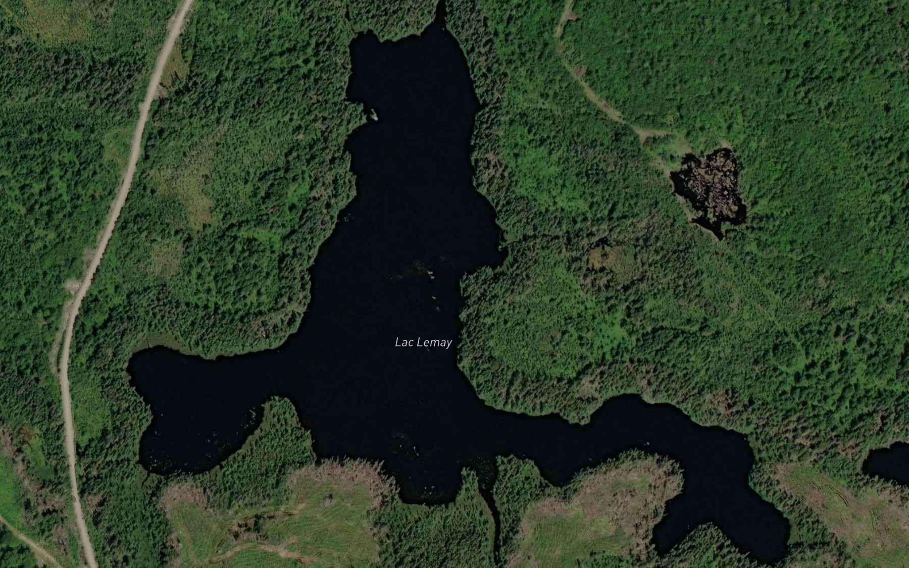 Satellite map of the Lac Lemay