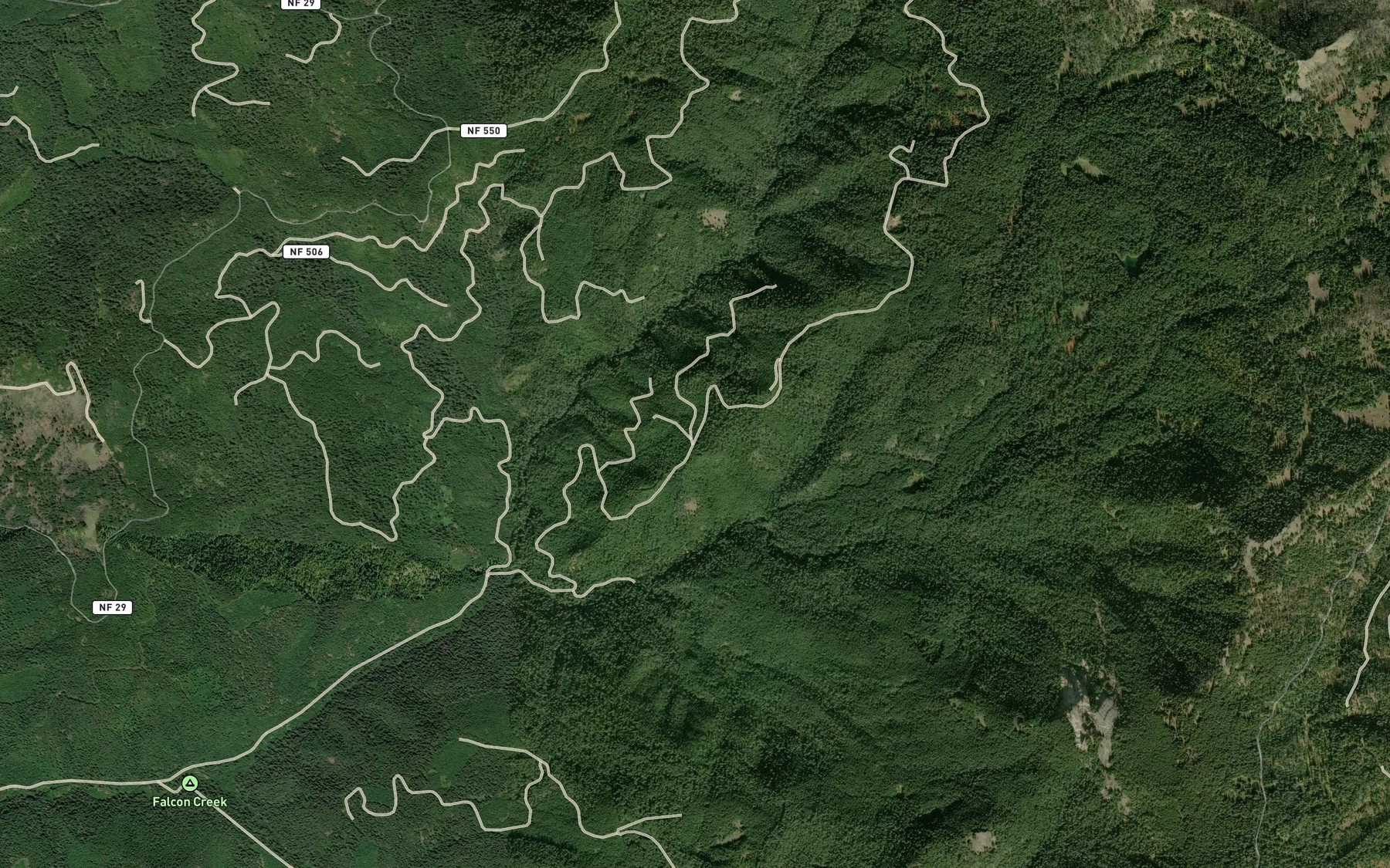 Satellite map of the Sadie Spring