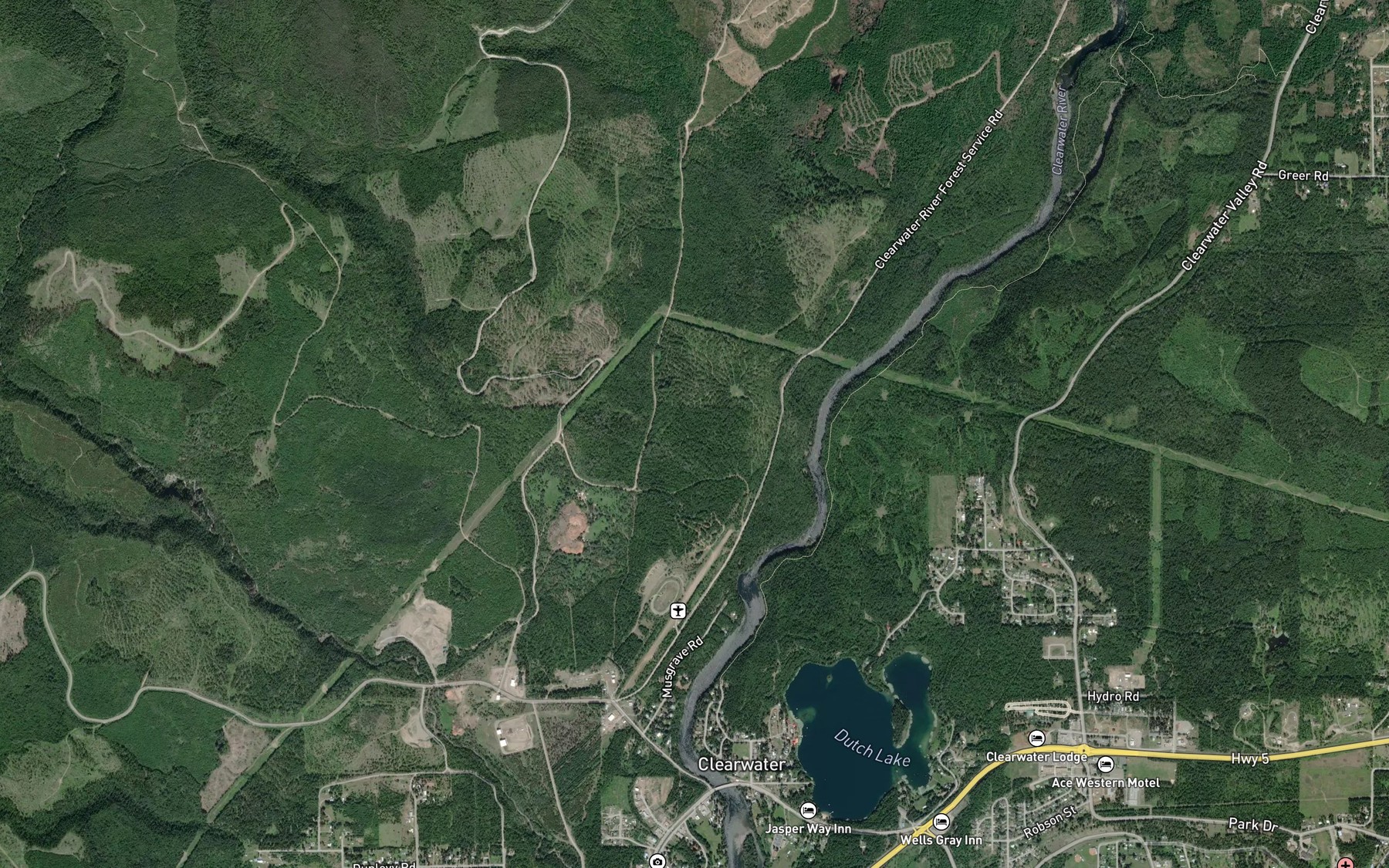 Satellite map of the Sands Creek