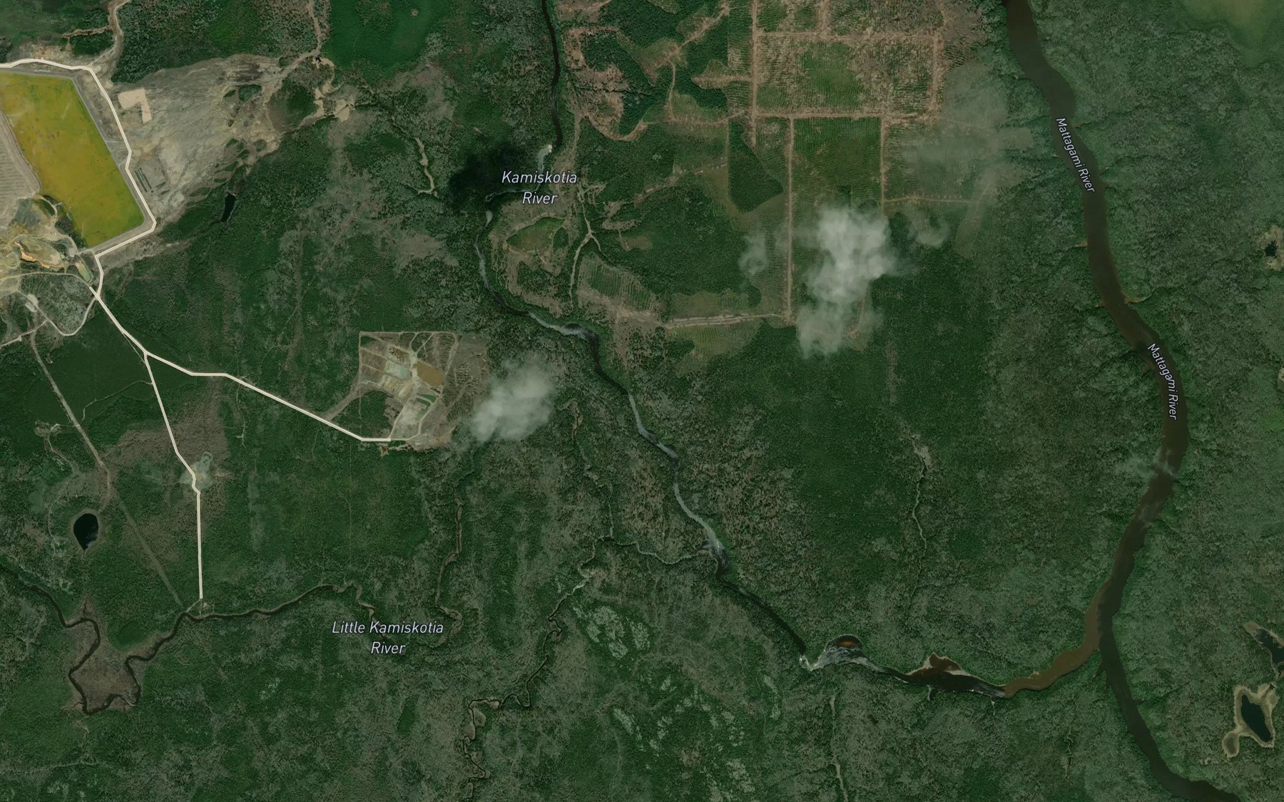 Satellite map of the Little Kamiskotia River