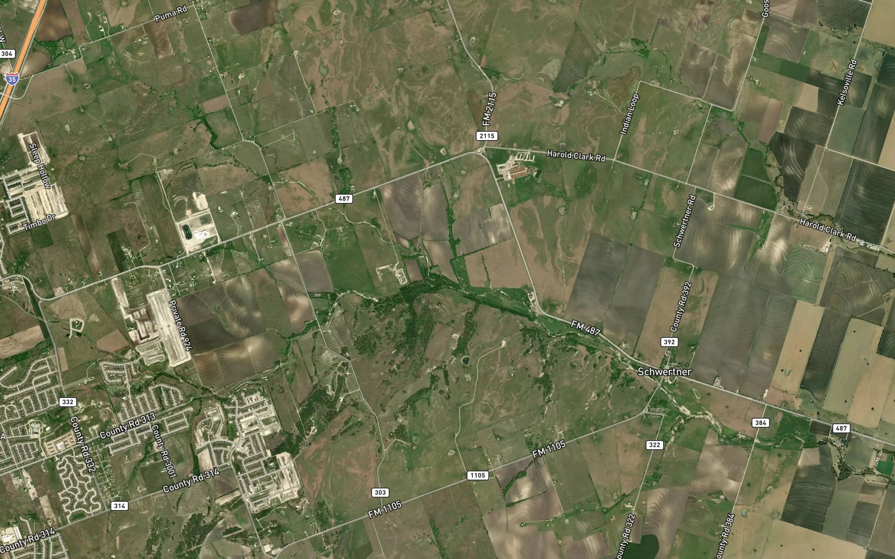 Satellite map of the North Fork Donahoe Creek