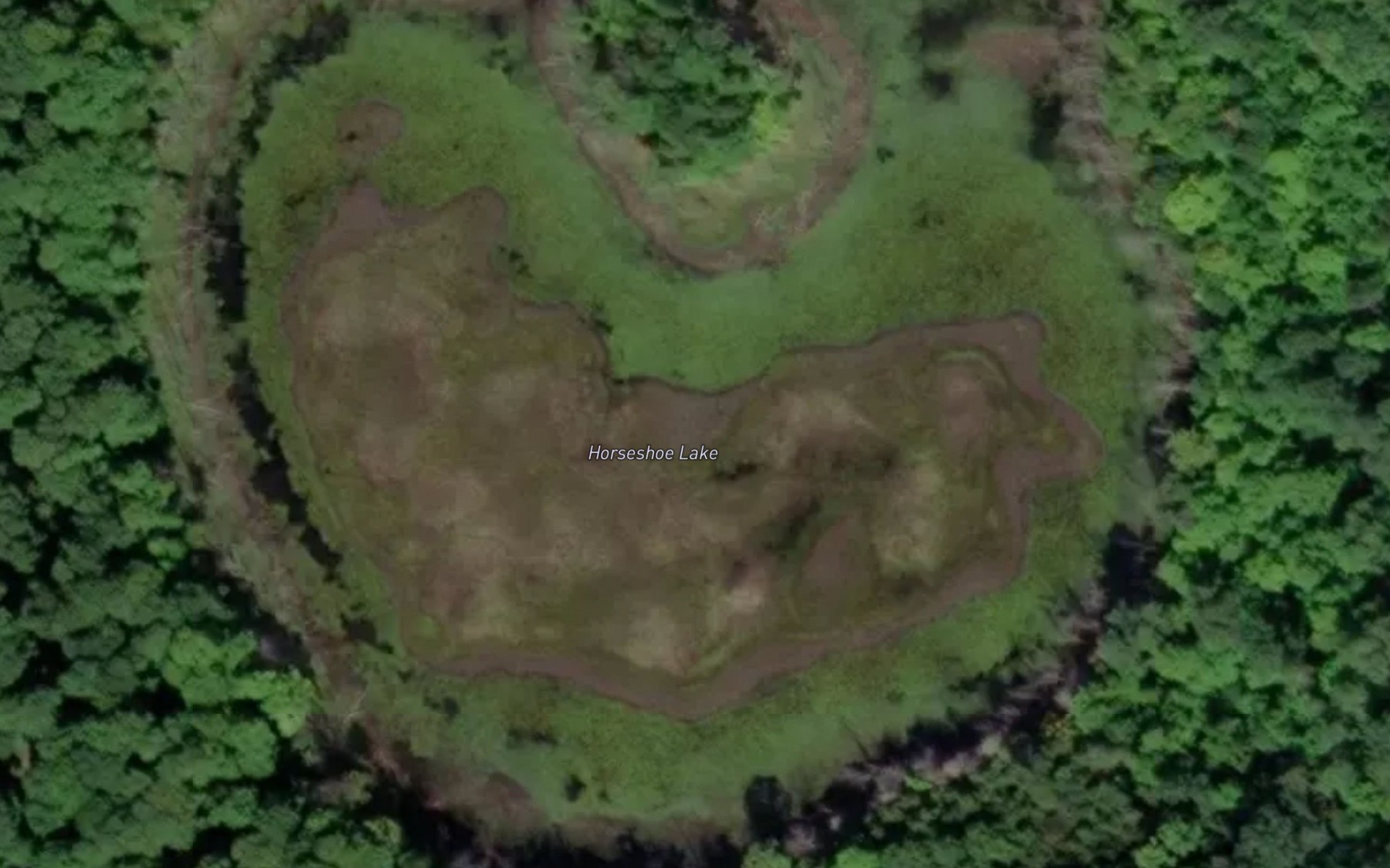 Satellite map of the Horseshoe Lake