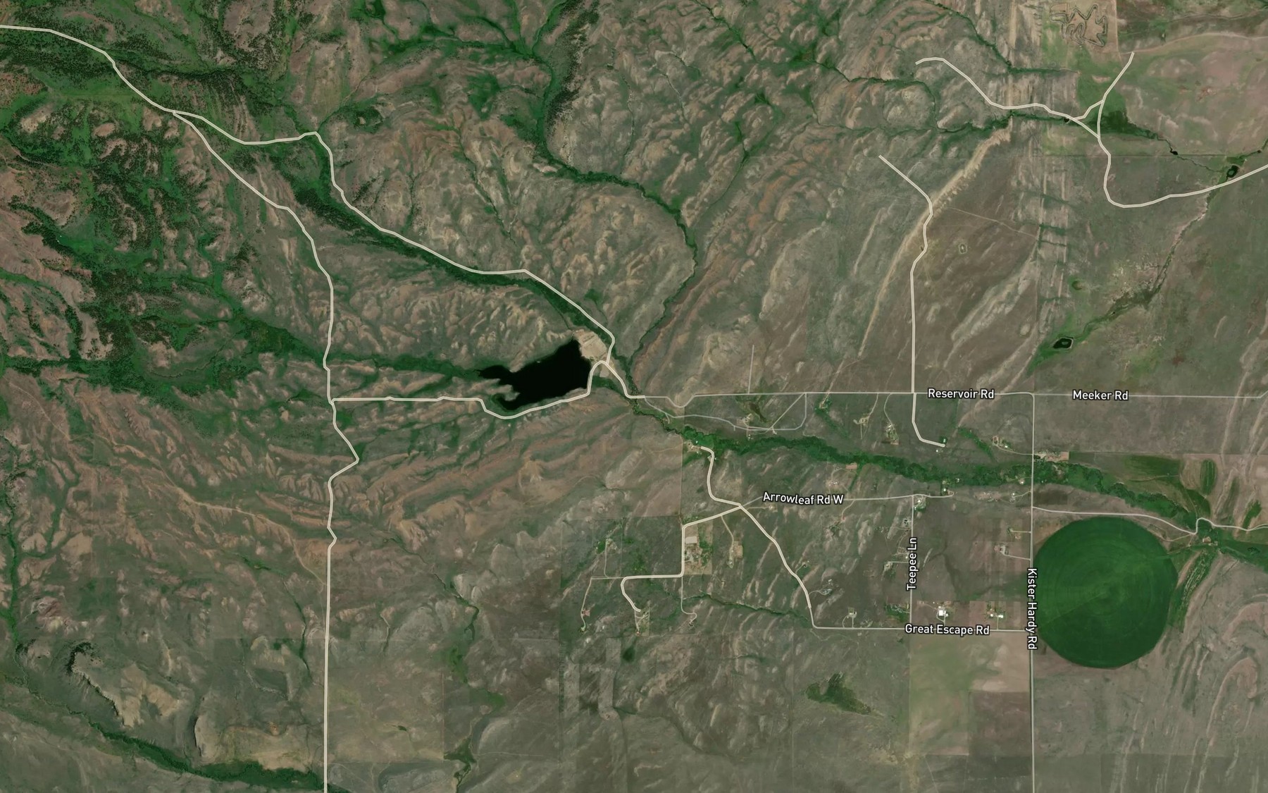 Satellite map of the South Fork Muddy Creek