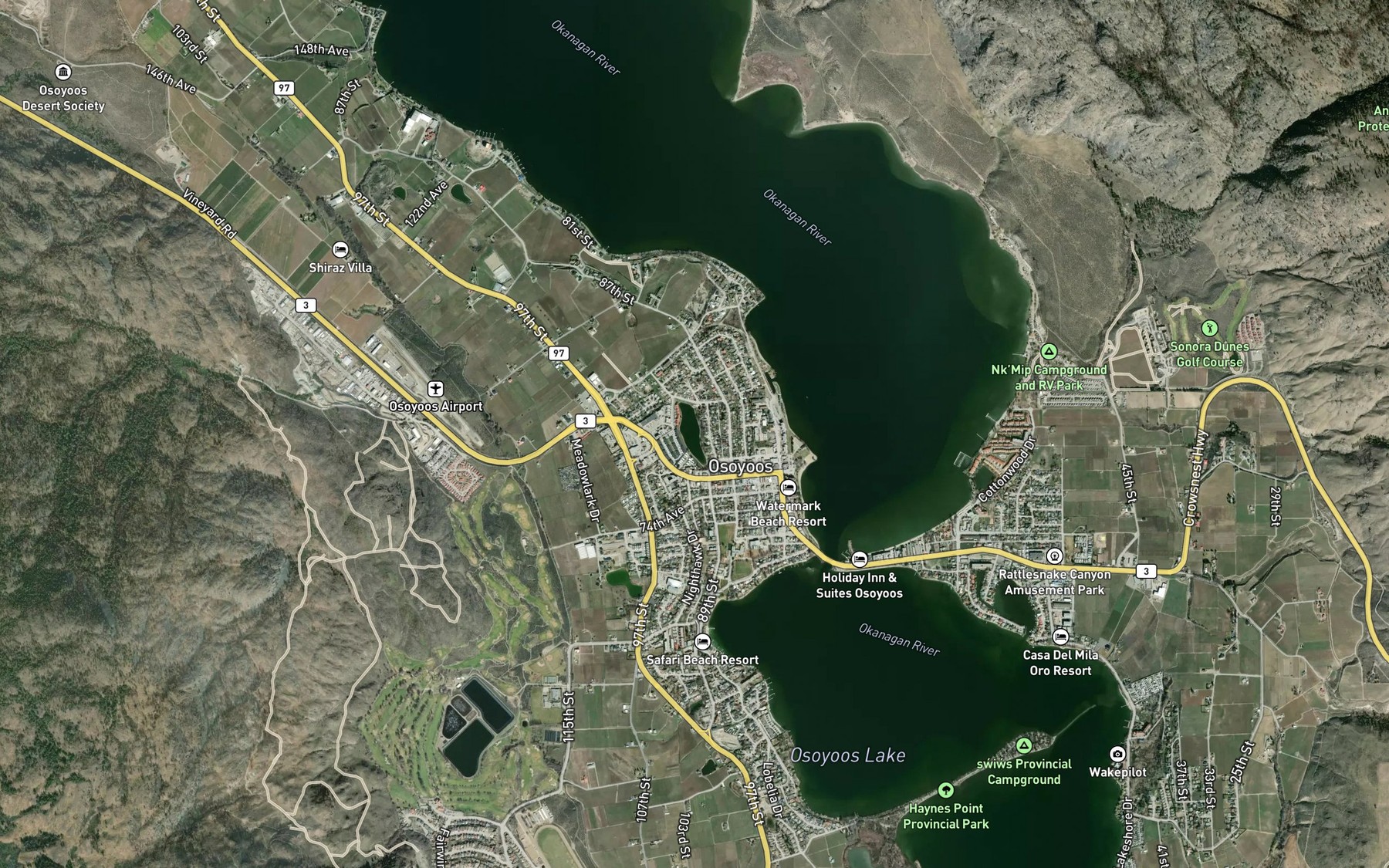 Satellite map of the Peanut Lake