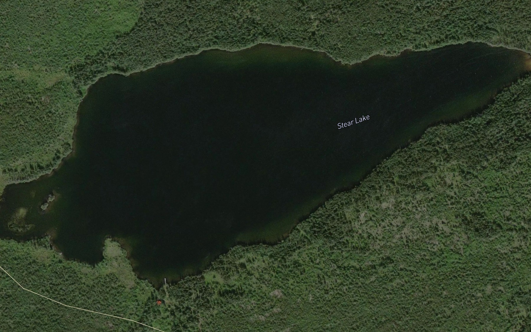 Satellite map of the Stear Lake