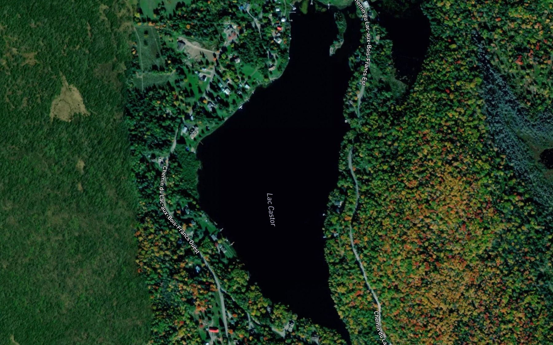 Satellite map of the Lac Castor