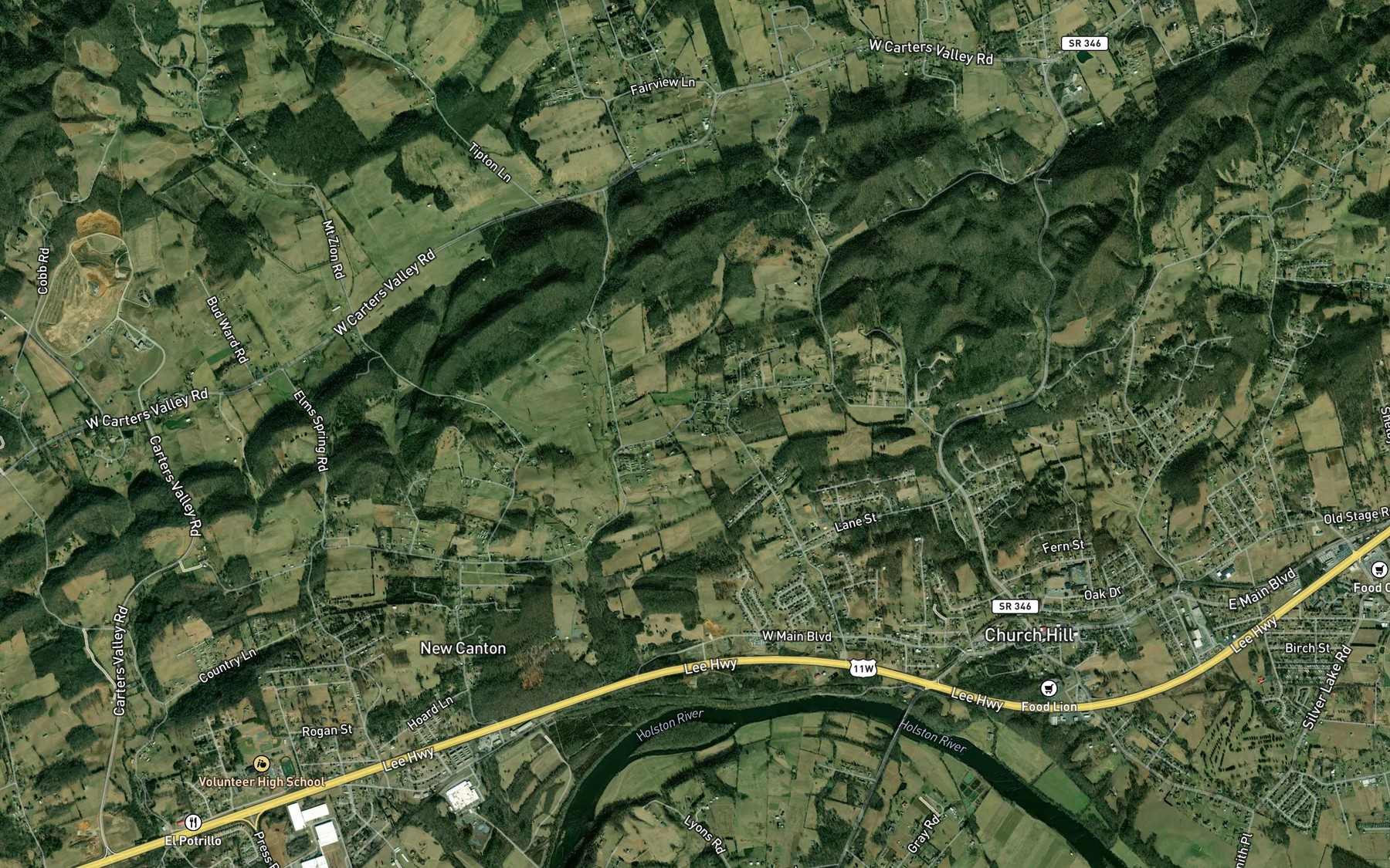 Satellite map of the Union Spring