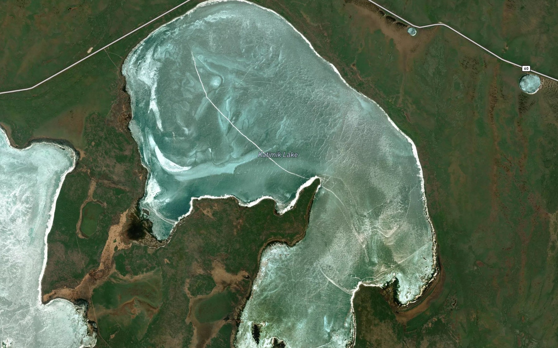 Satellite map of the Katimik Lake