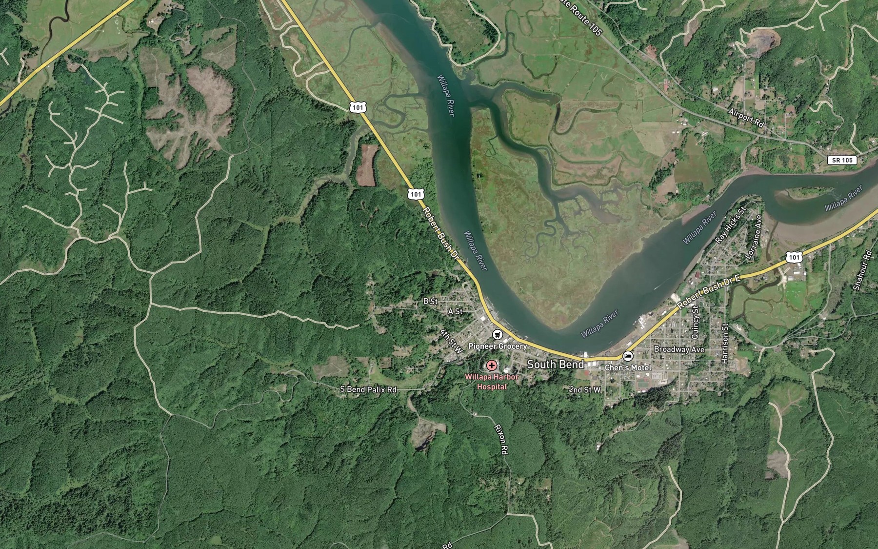 Satellite map of the Old Mill Pond