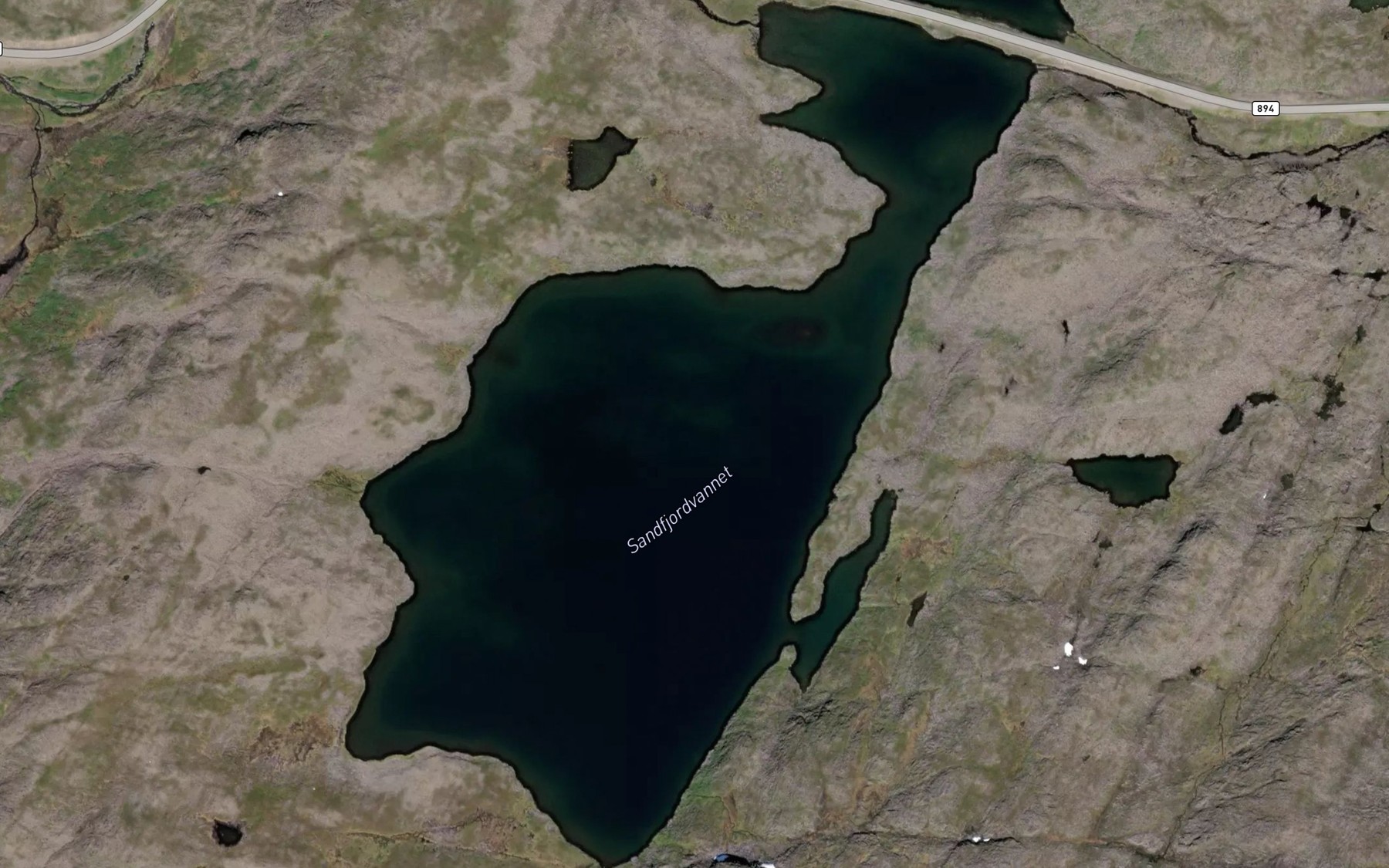Satellite map of the Sandfjordvannet