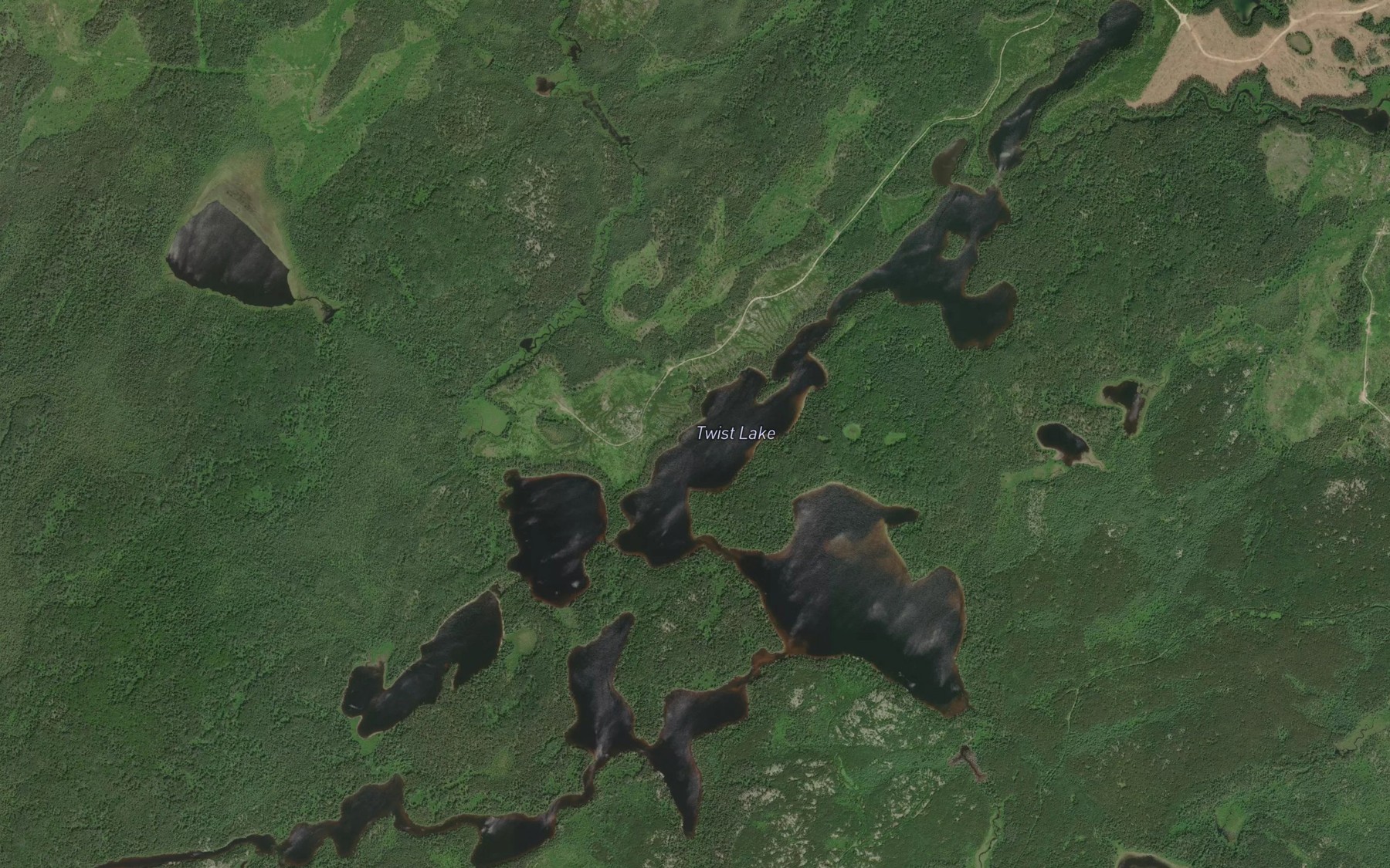 Satellite map of the Twist Lake