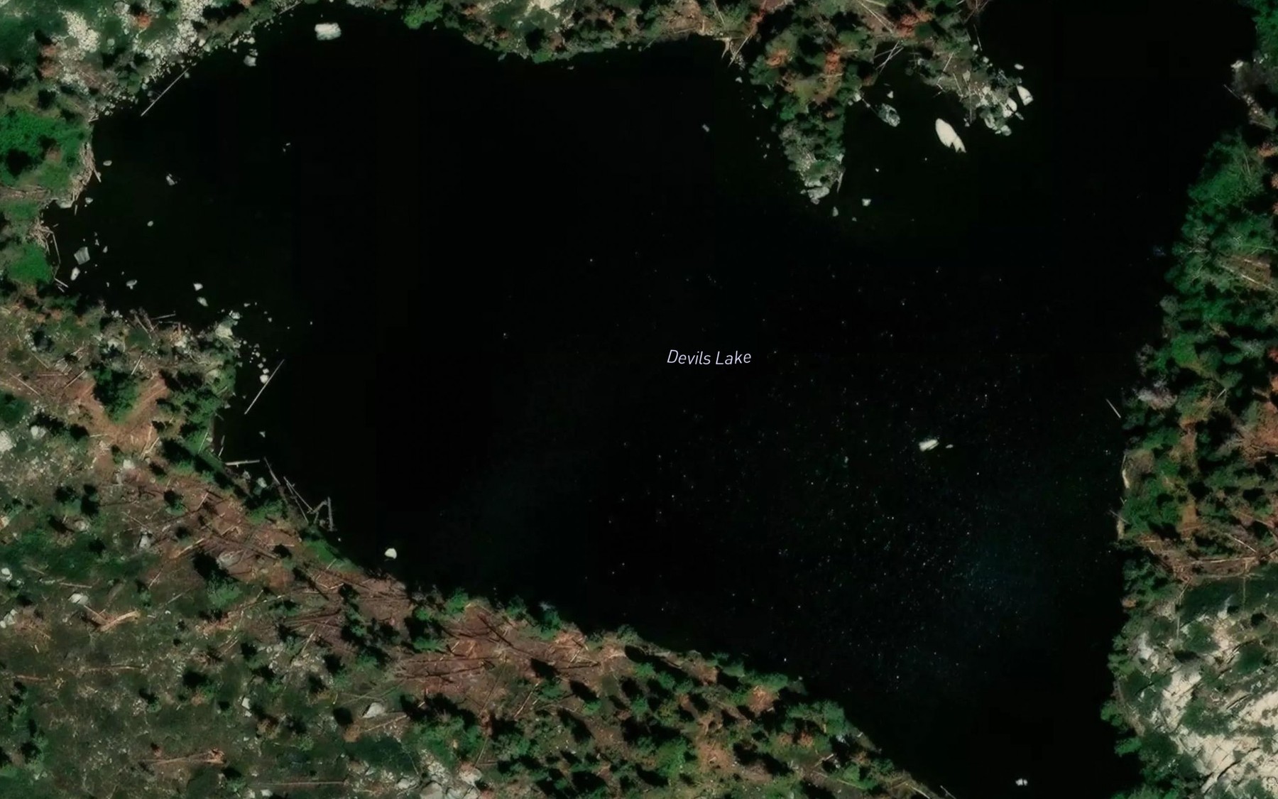 Satellite map of the Devils Lake