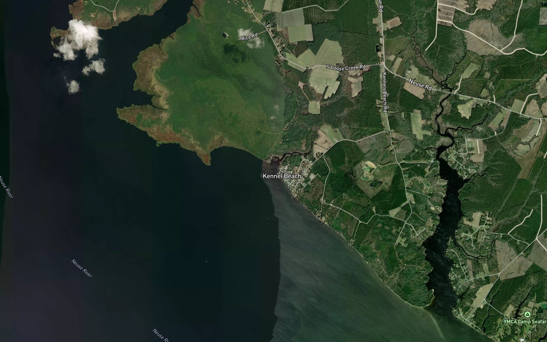 Satellite map of the Lower Duck Creek