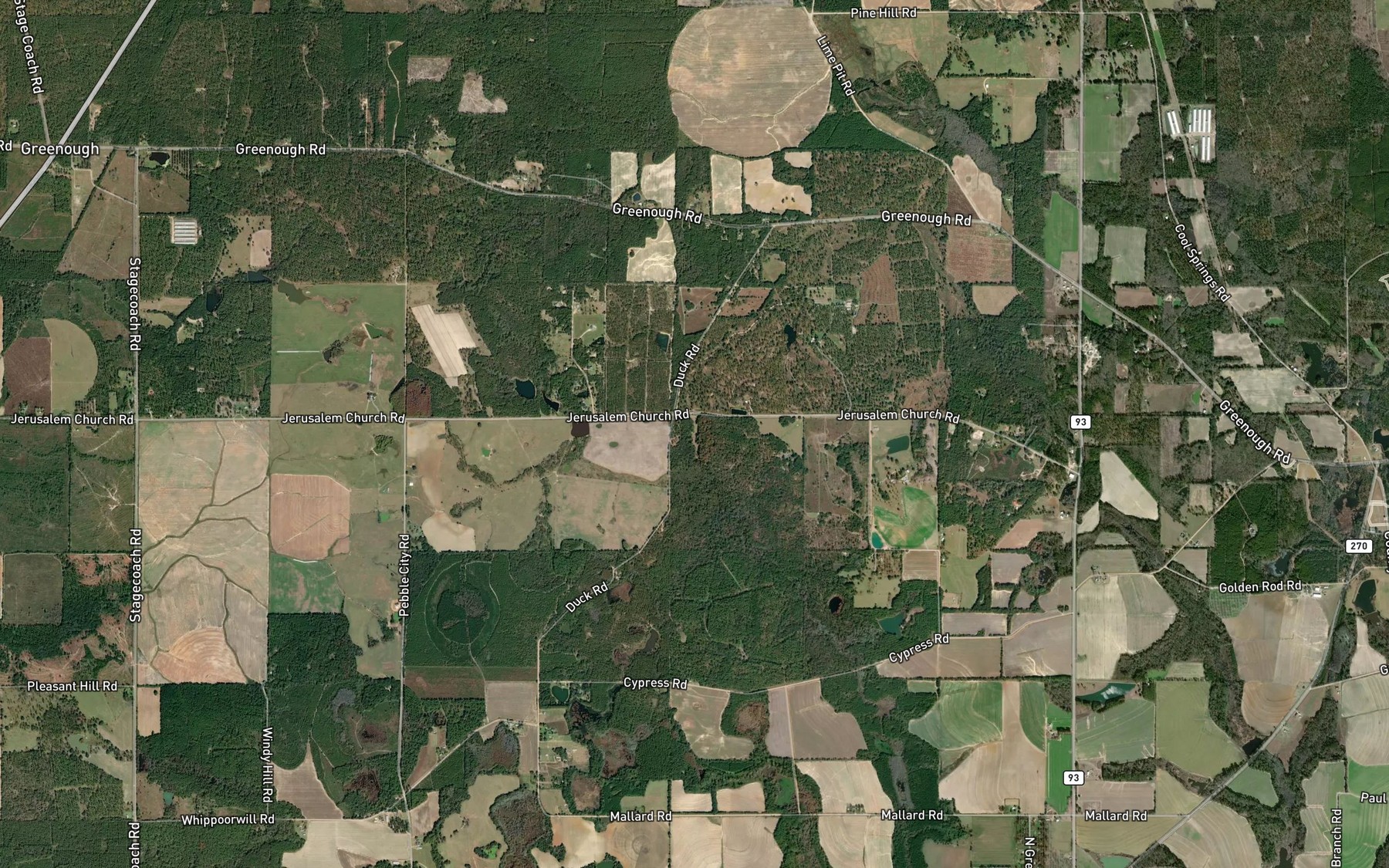 Satellite map of the Oaky Sinks
