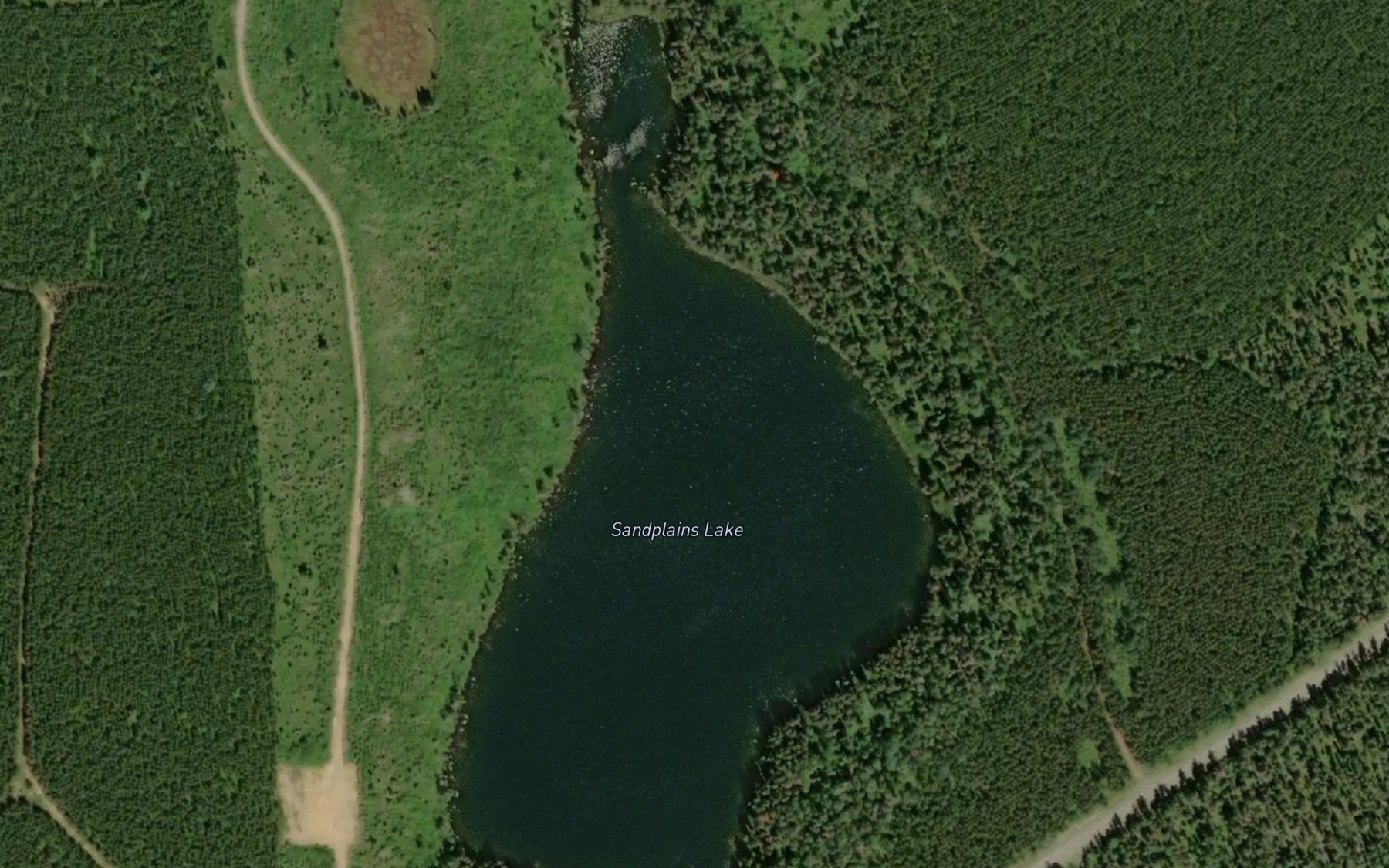 Satellite map of the Sandplains Lake