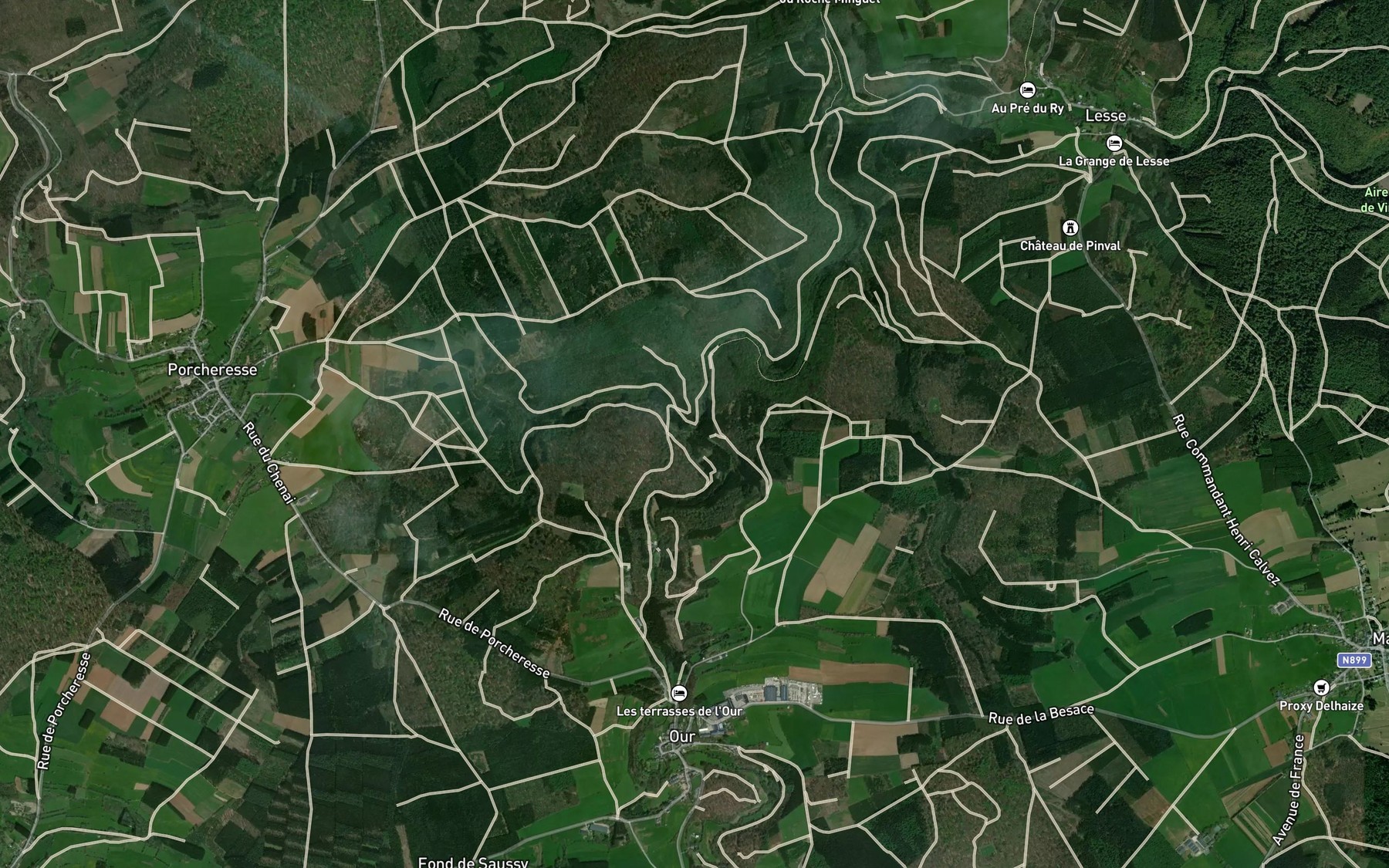 Satellite map of the Eau d'Our