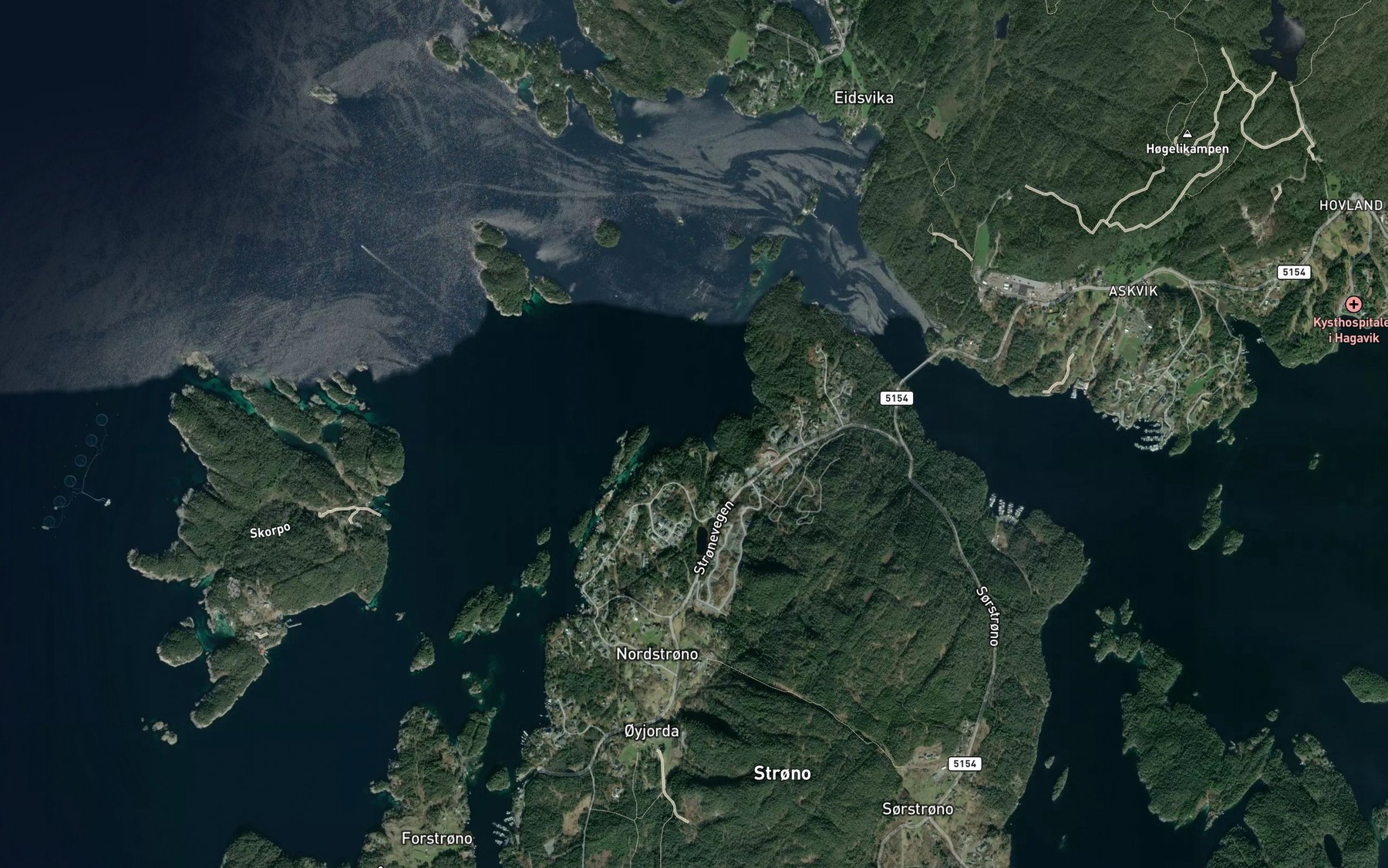 Satellite map of the Stokkavika