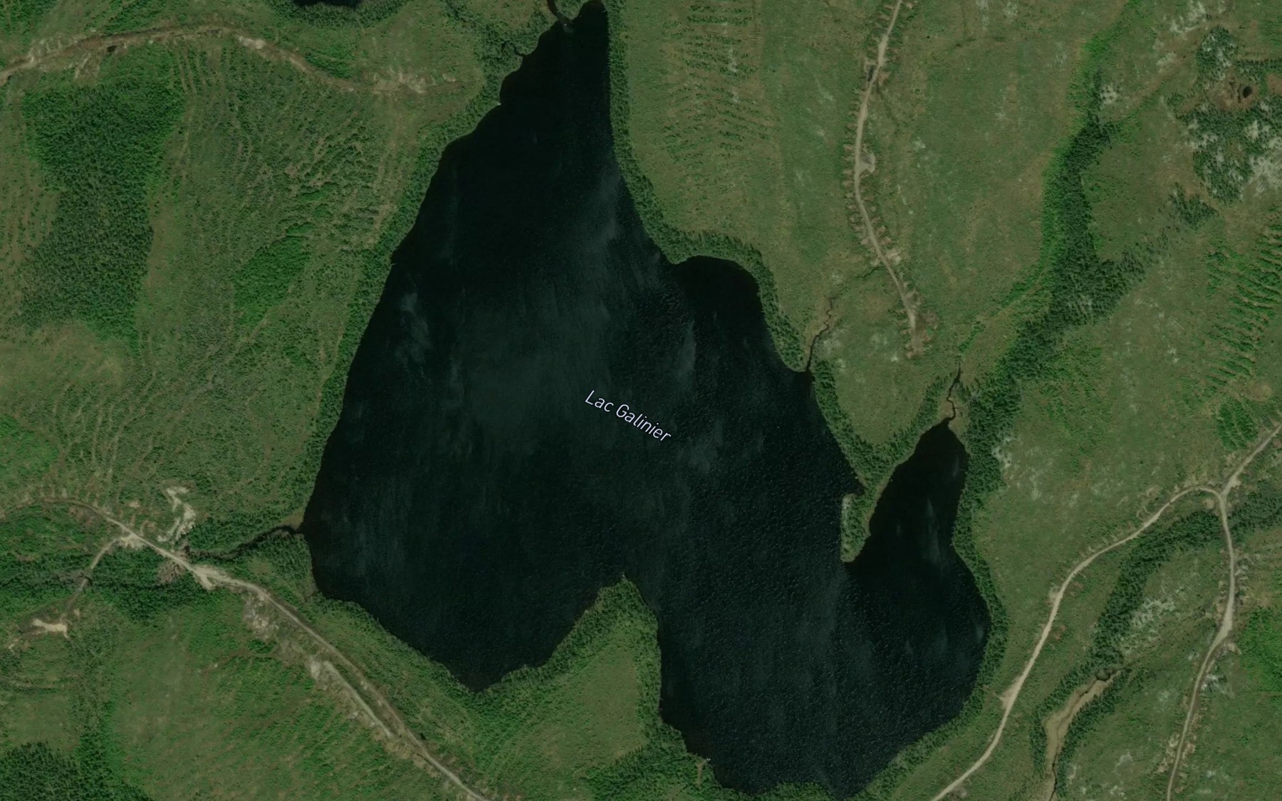 Satellite map of the Lac Galinier