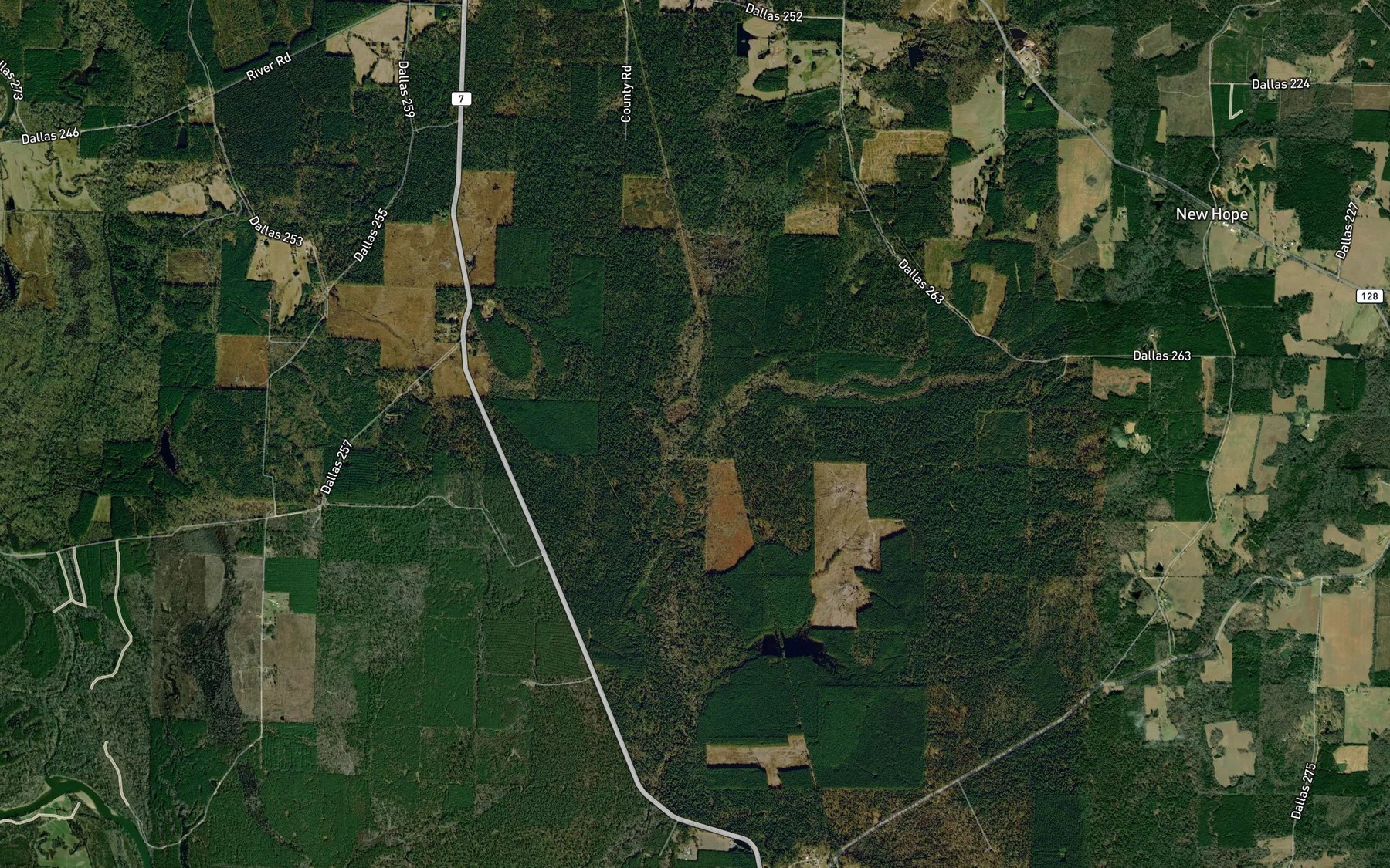 Satellite map of the Horse Branch