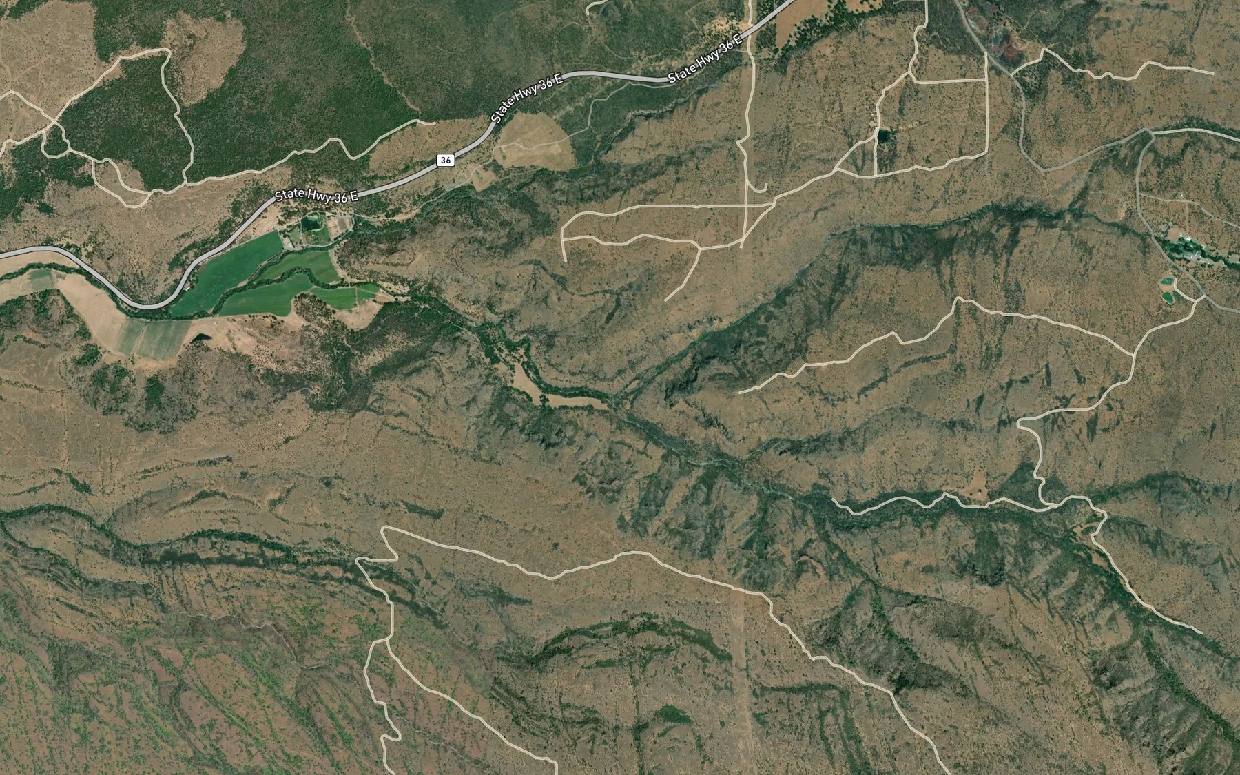 Satellite map of the Oat Creek
