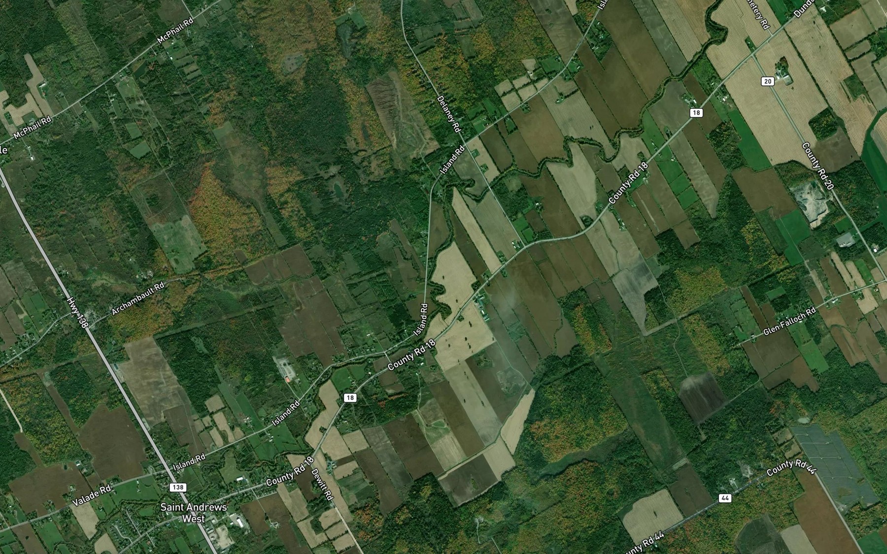 Satellite map of the Beaver Creek