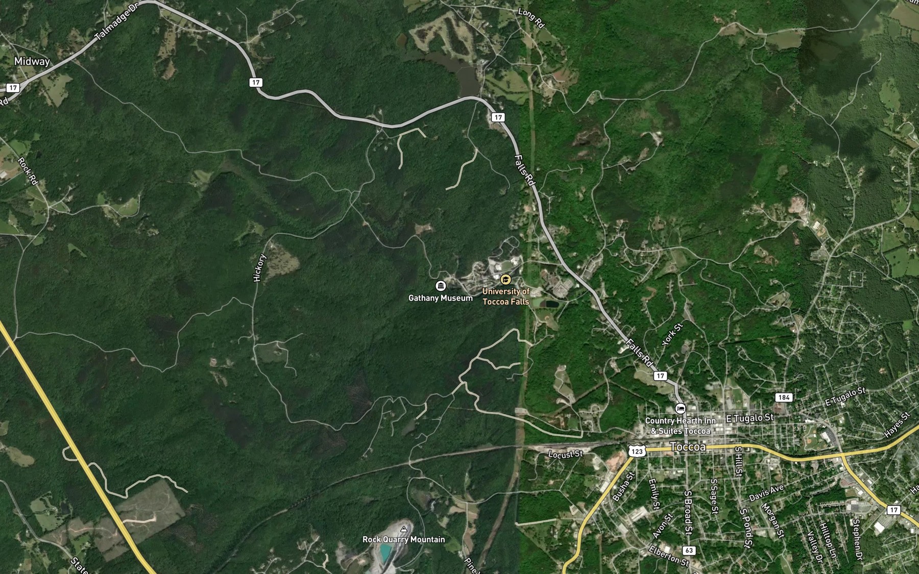 Satellite map of the Dead Man Branch