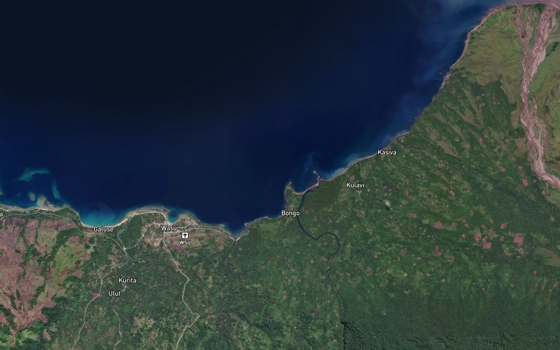 Satellite map of the Asiwa River