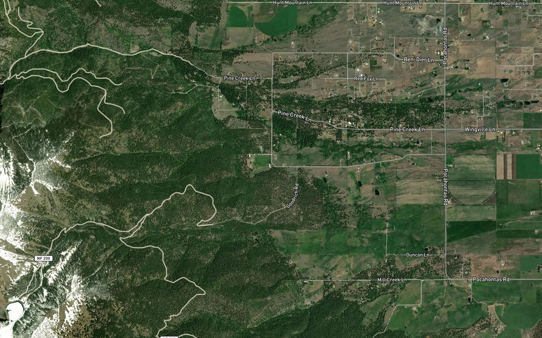 Satellite map of the Nelson Ditch