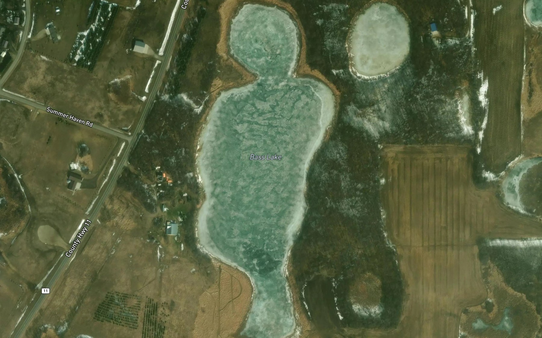 Satellite map of the Bass Lake
