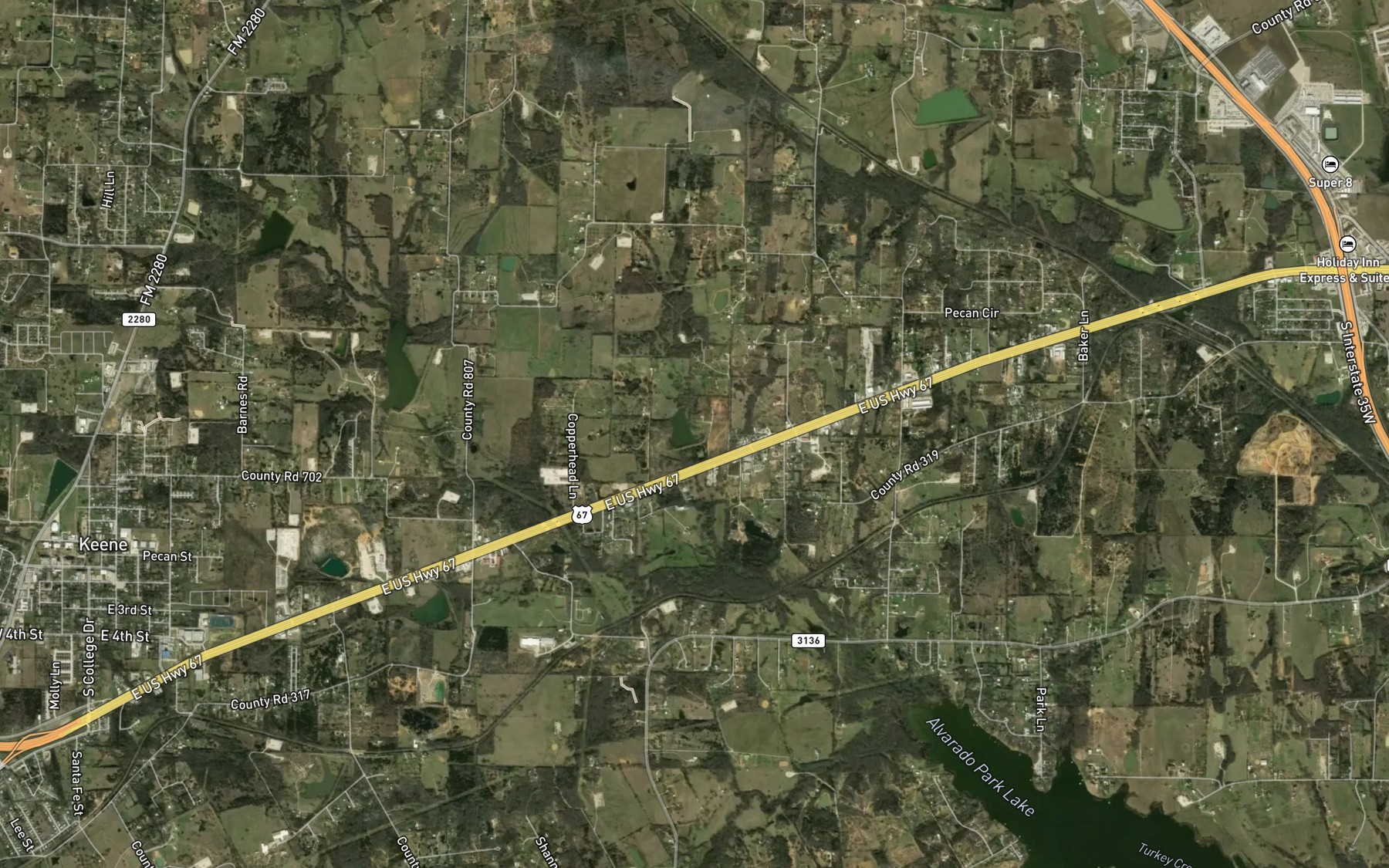 Satellite map of the Soil Conservation Service Site 35 Reservoir
